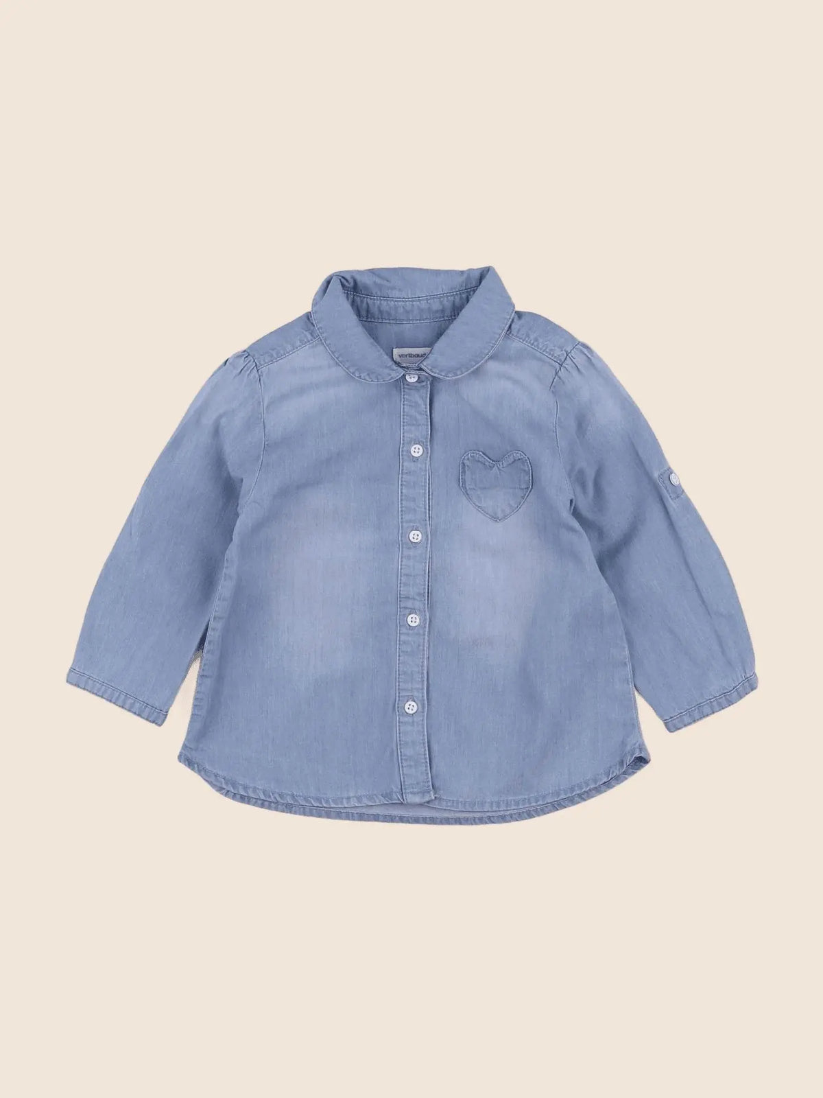 Vertbaudet - chemise bleu - 12 mois