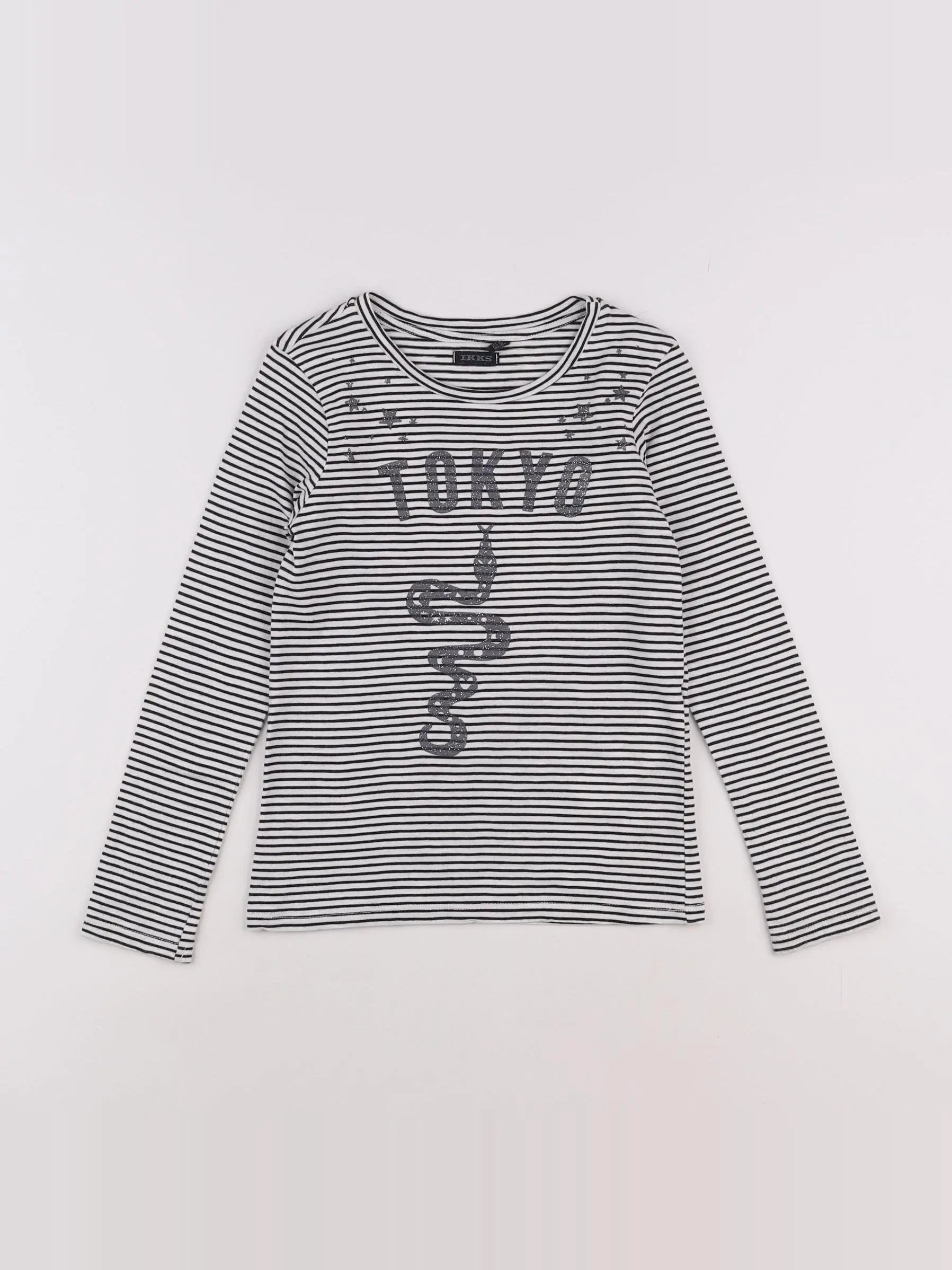 IKKS - tee-shirt blanc, noir - 8 ans