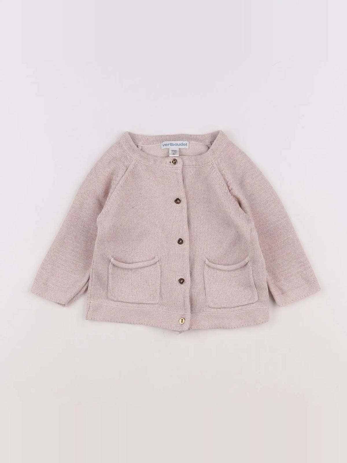 Vertbaudet - gilet rose - 6 mois