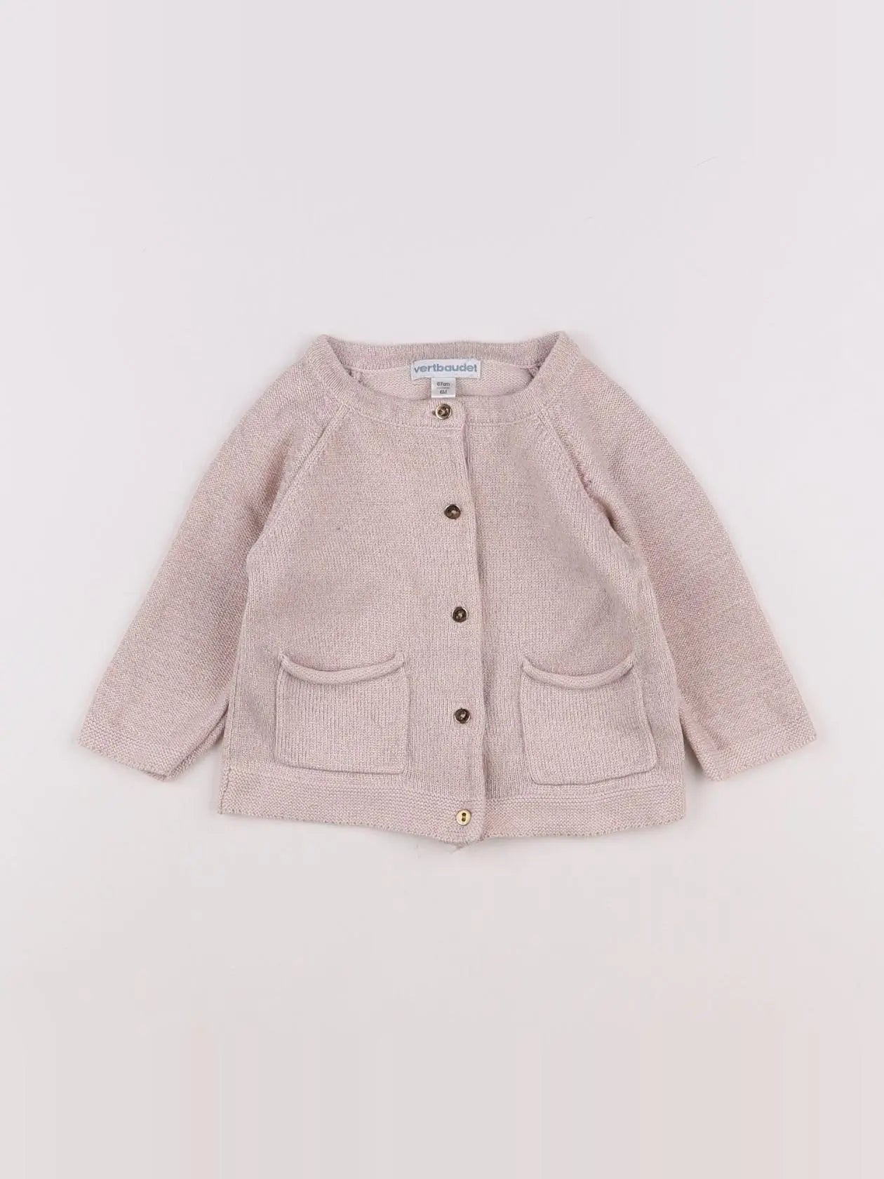 Vertbaudet - gilet rose - 6 mois