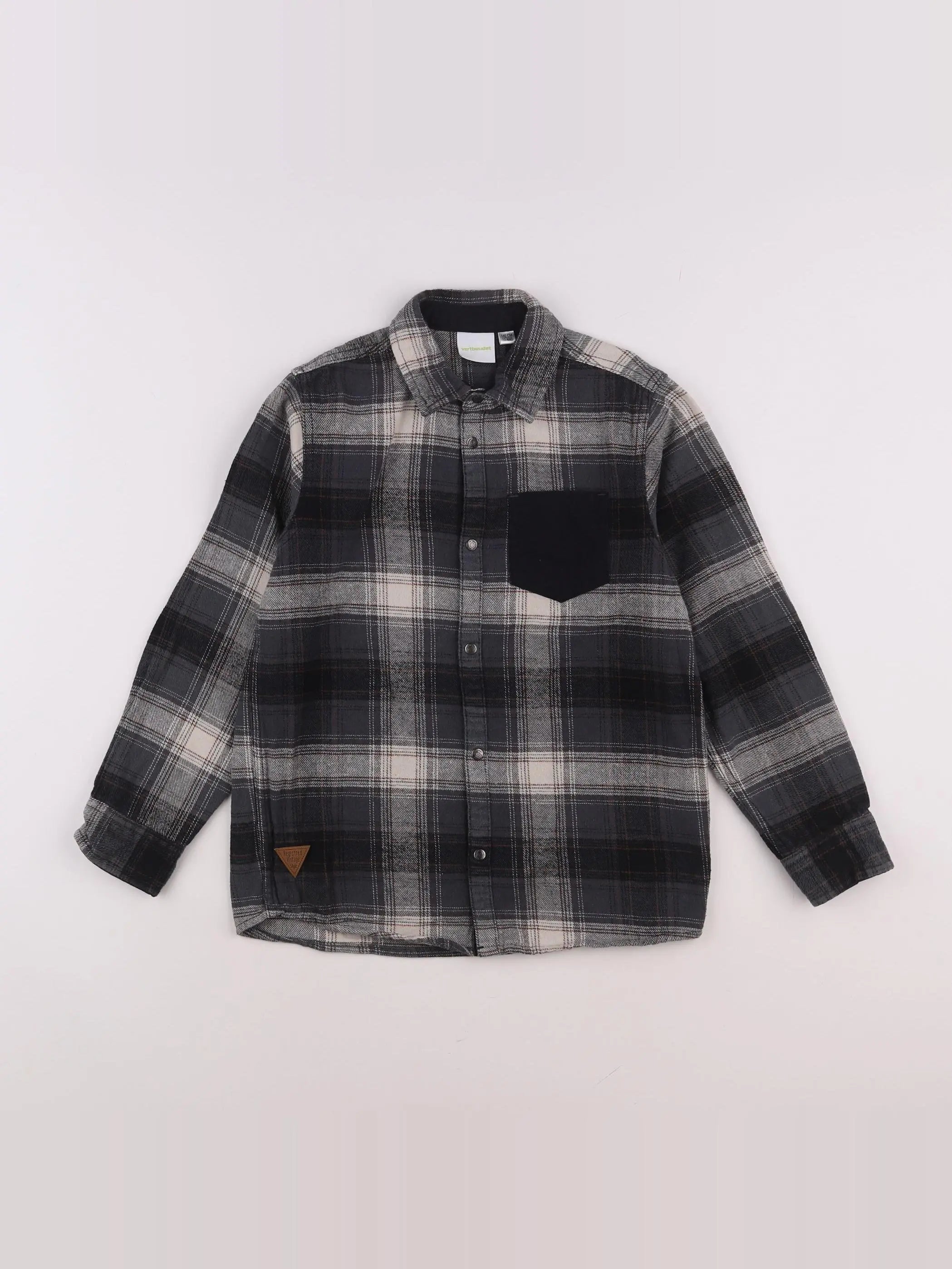 Vertbaudet - chemise beige, marron - 10 ans