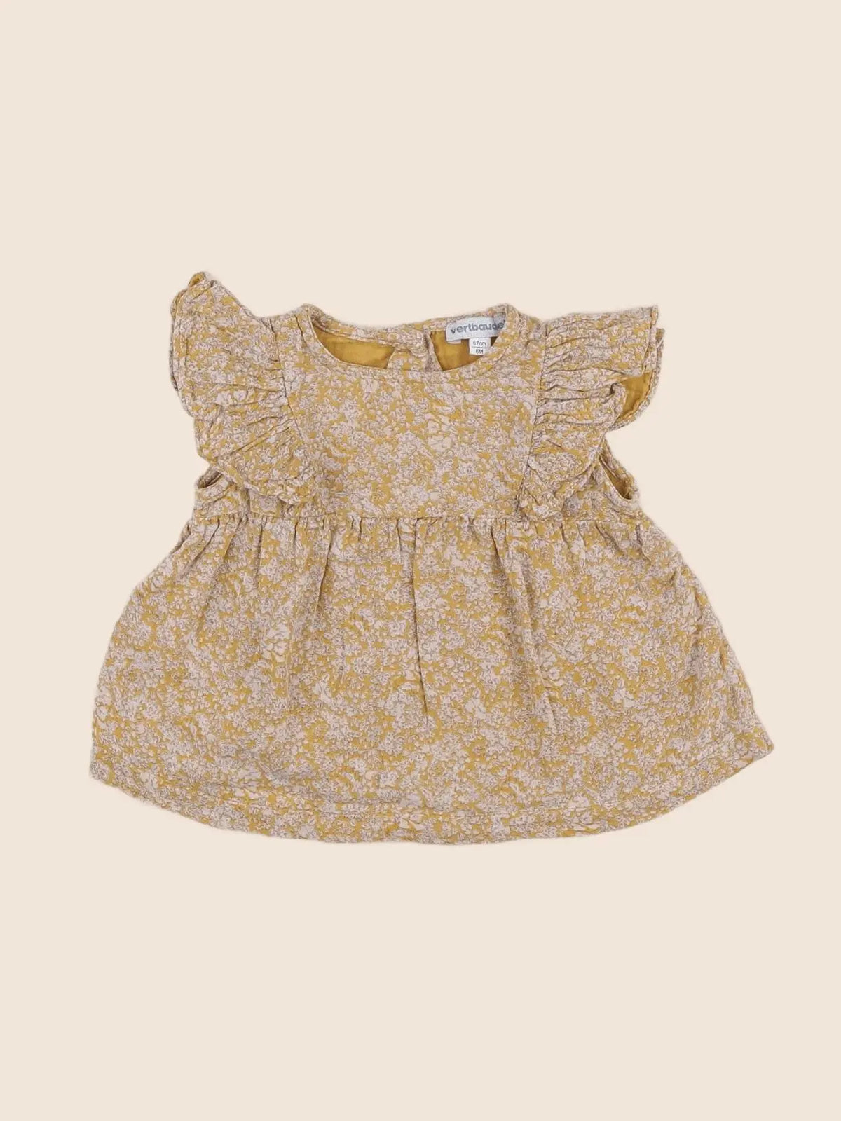 Vertbaudet - blouse jaune - 6 mois