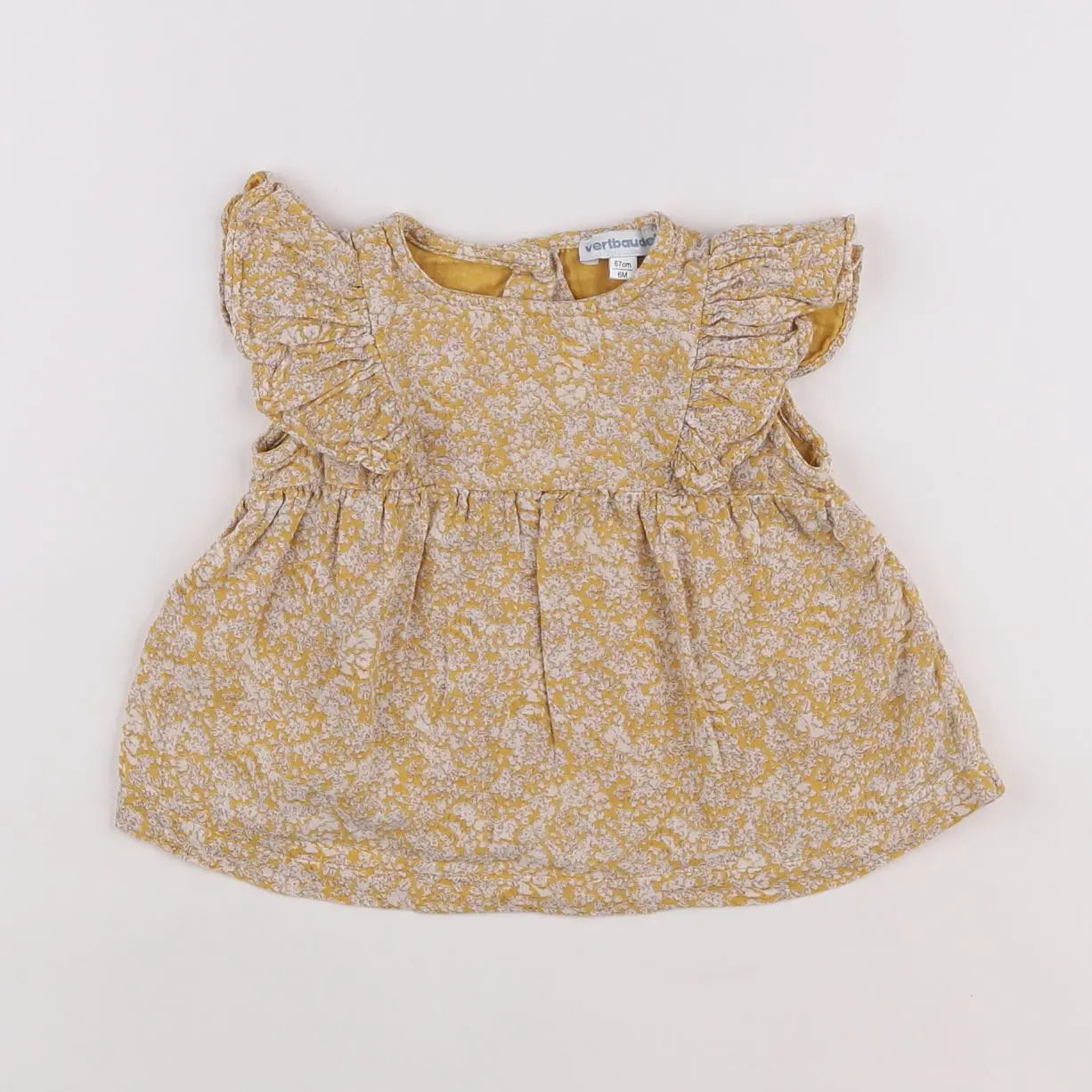 Vertbaudet - blouse jaune - 6 mois