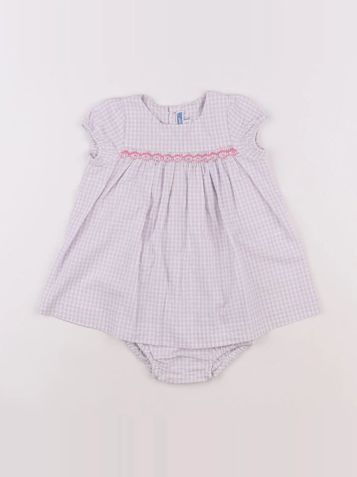 Jacadi - robe blanc, rose - 6 mois