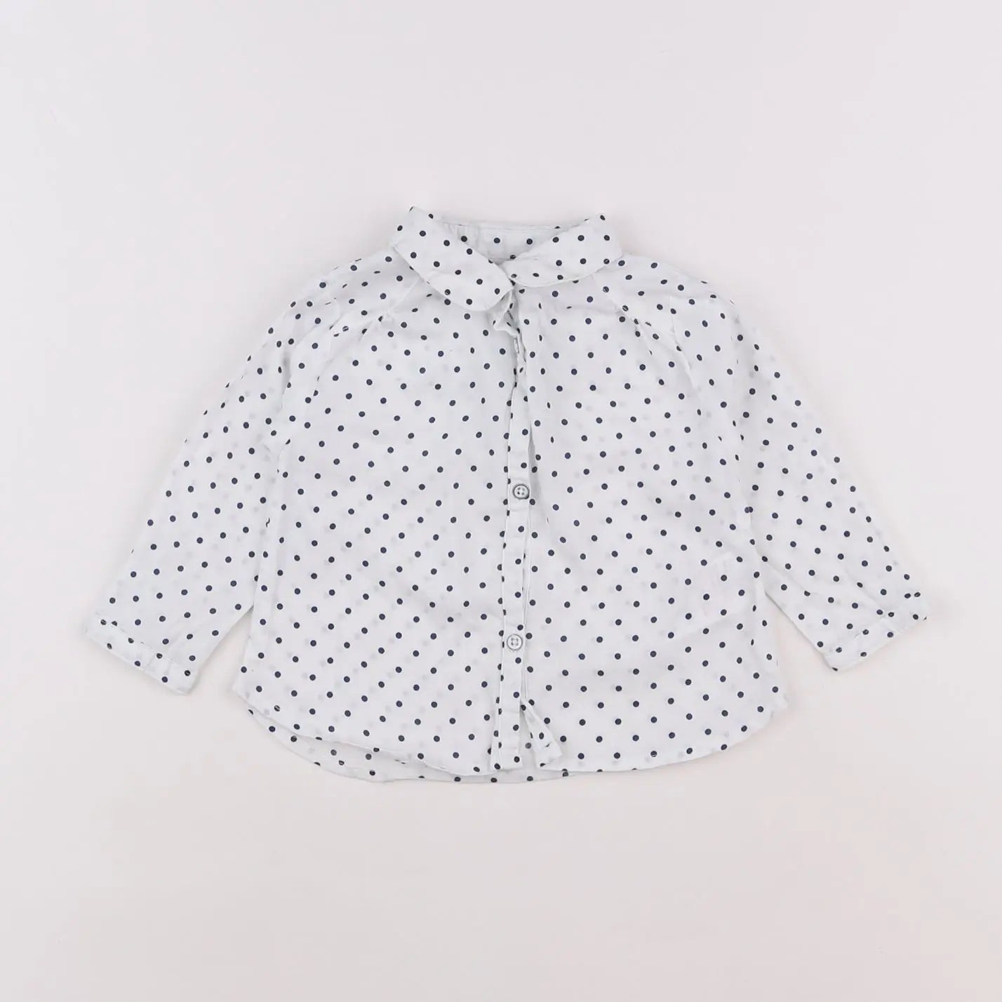 Vertbaudet - chemise blanc, bleu - 6 mois