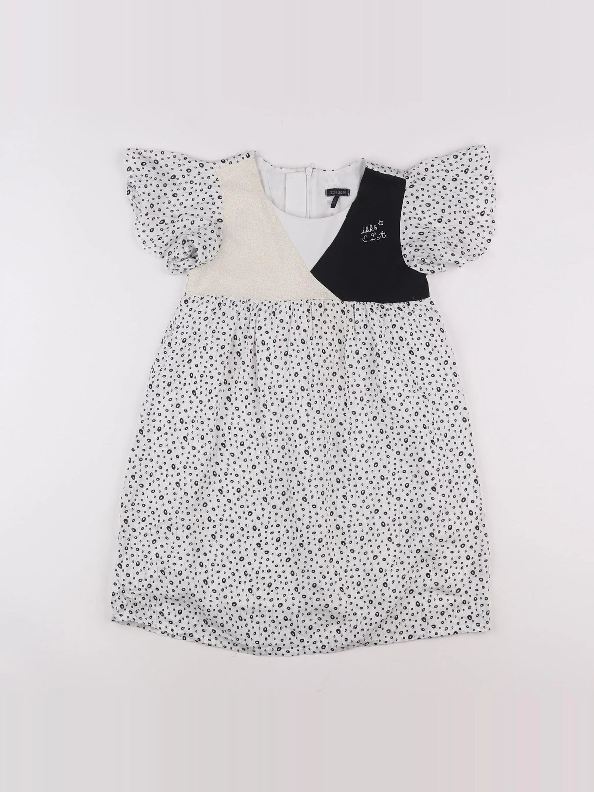 IKKS - robe blanc, or, noir - 8 ans