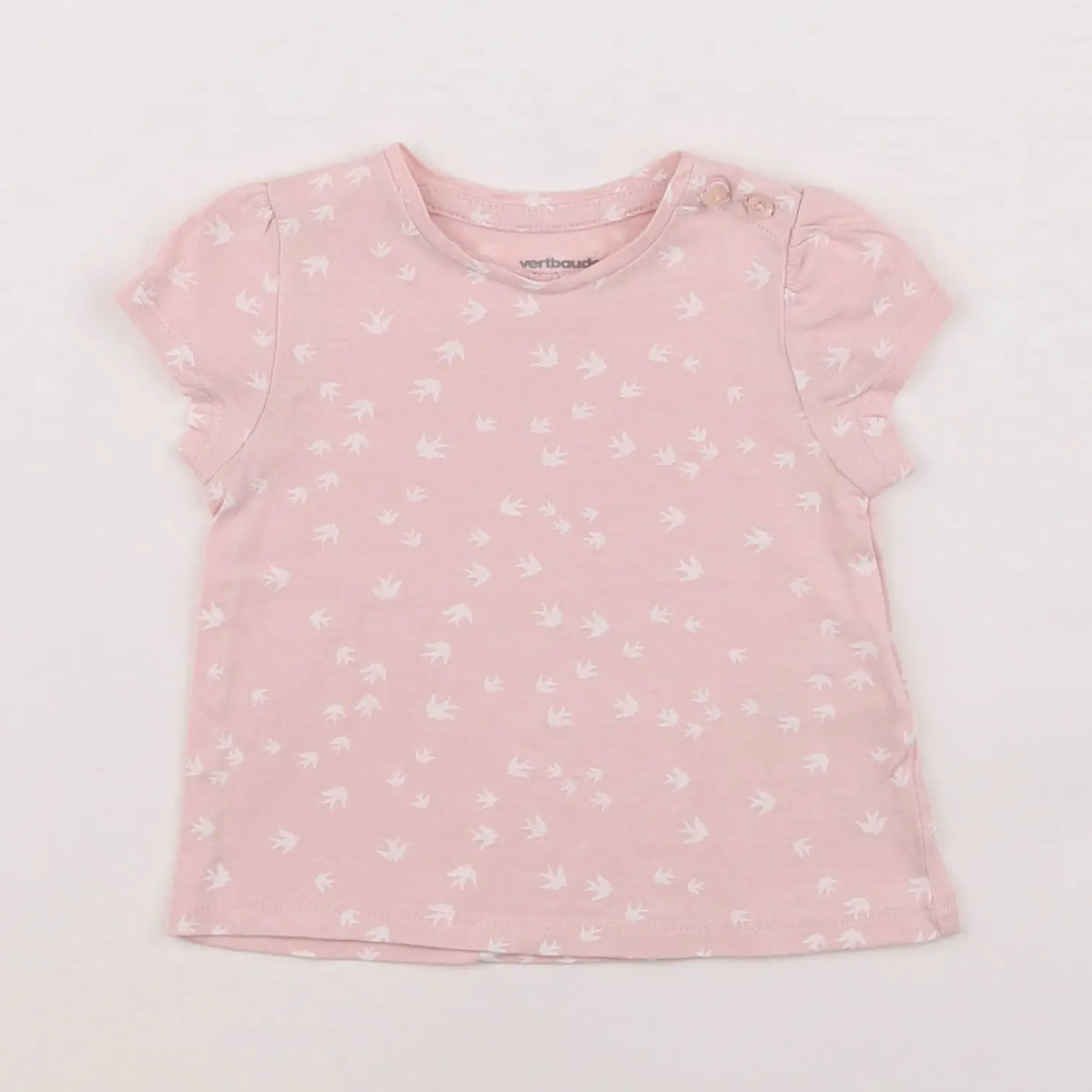 Vertbaudet - tee-shirt rose - 6 mois