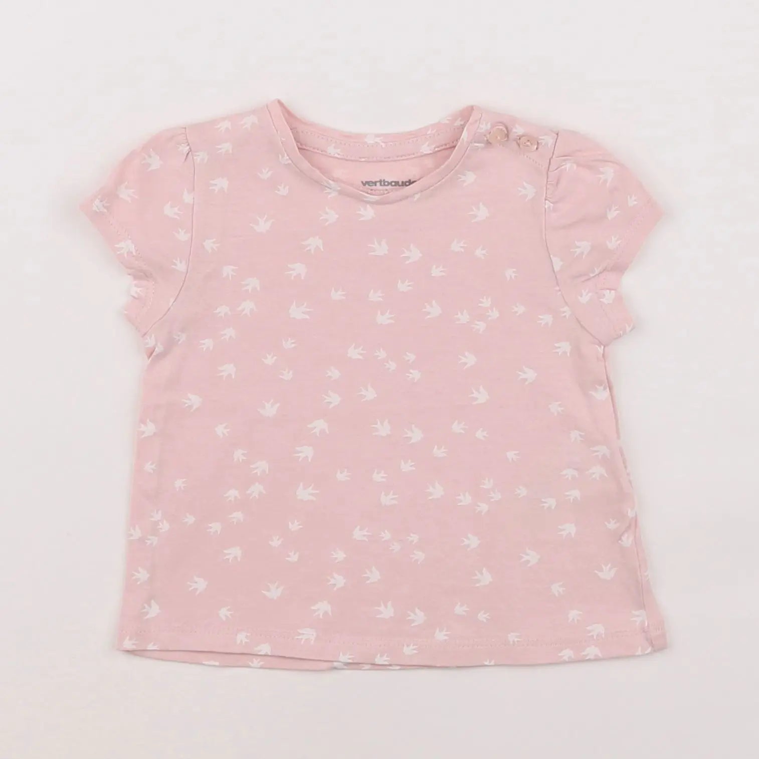 Vertbaudet - tee-shirt rose - 6 mois