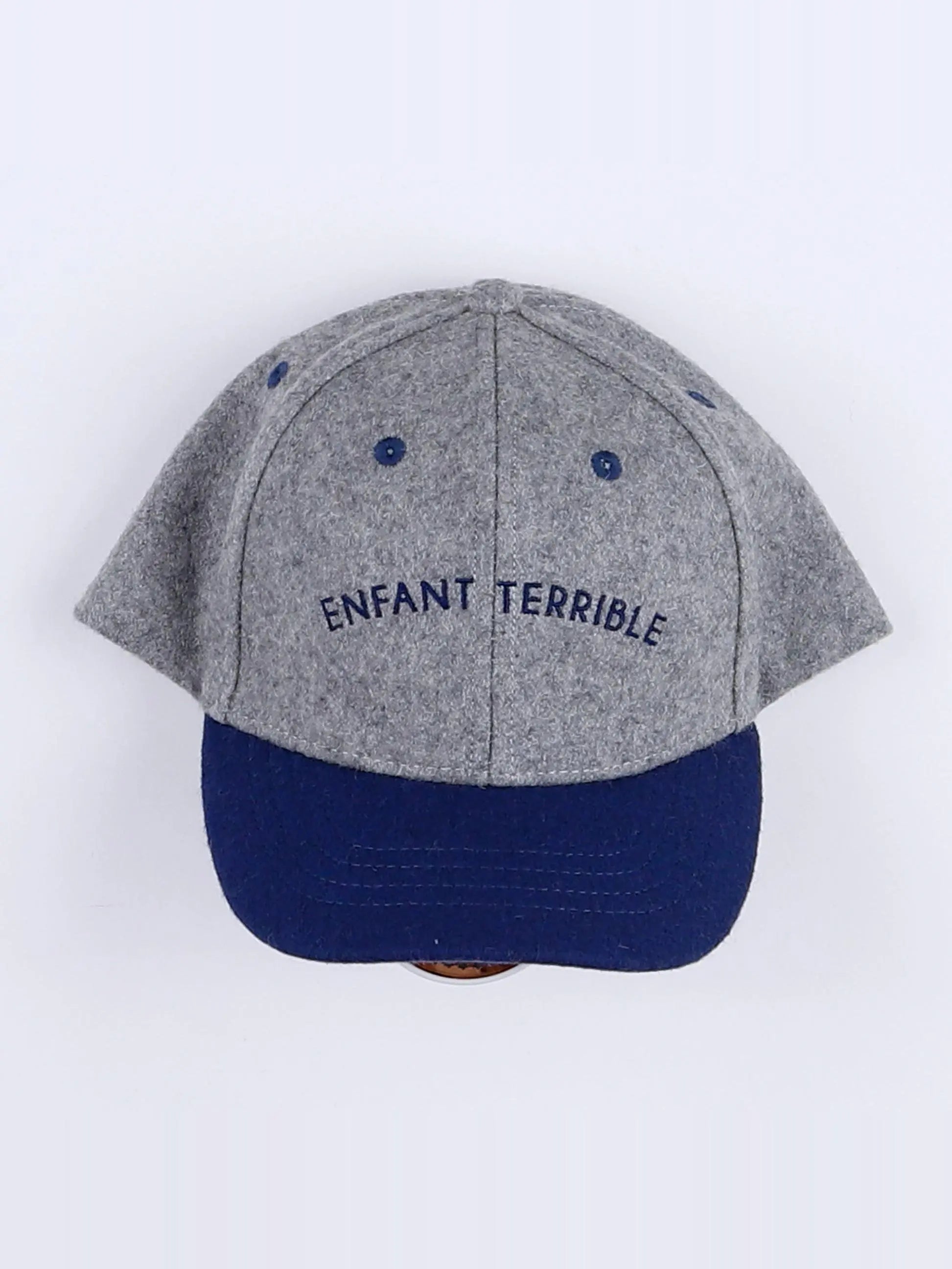 Casquette feutre "ENFANT TERRIBLE" gris. bleu