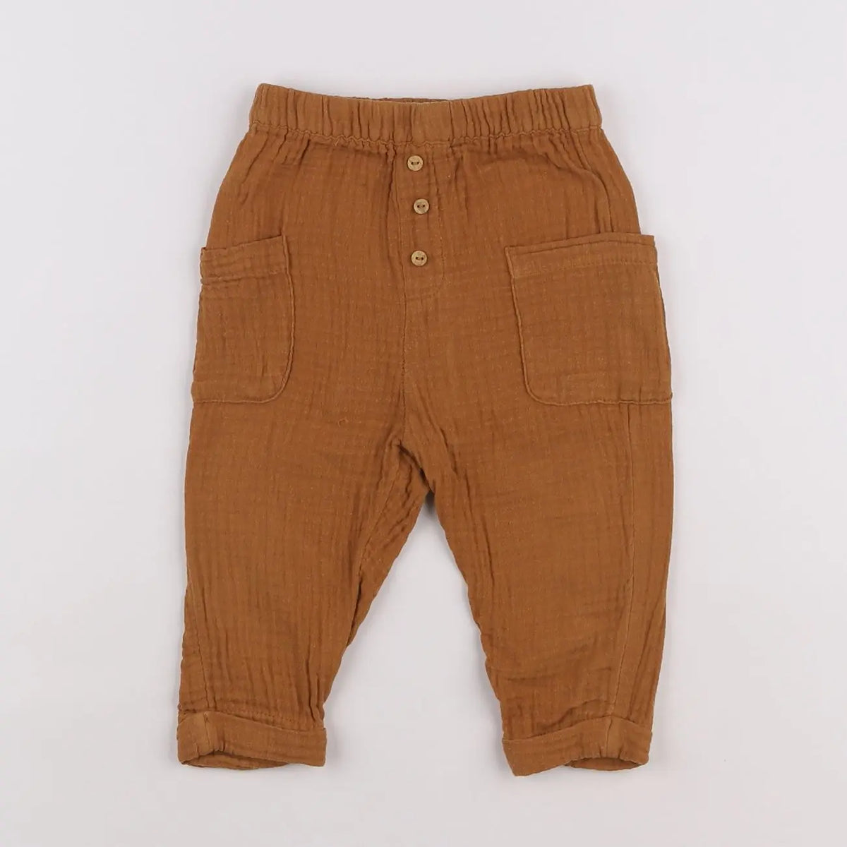 Vertbaudet - pantalon marron - 12 mois
