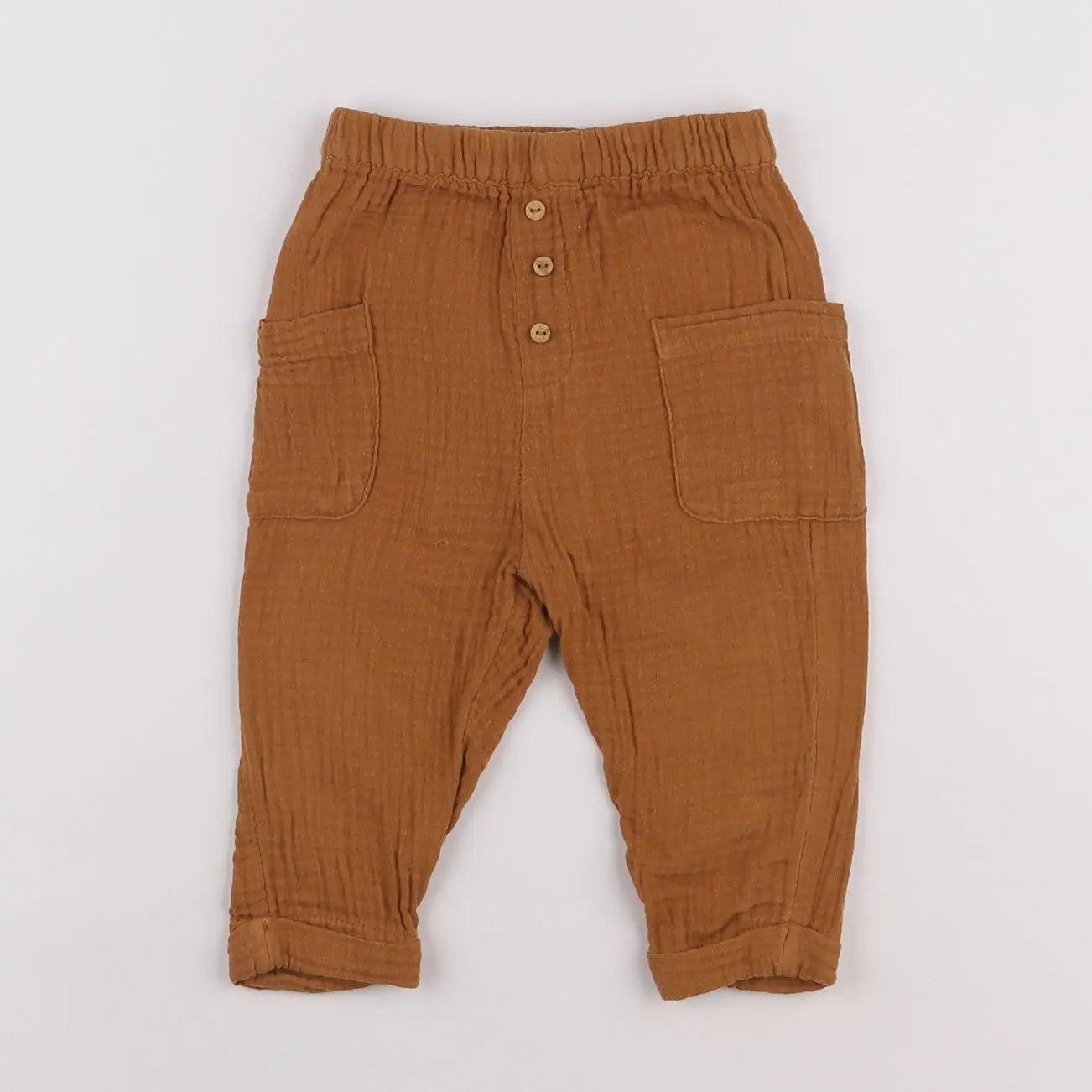 Vertbaudet - pantalon marron - 12 mois