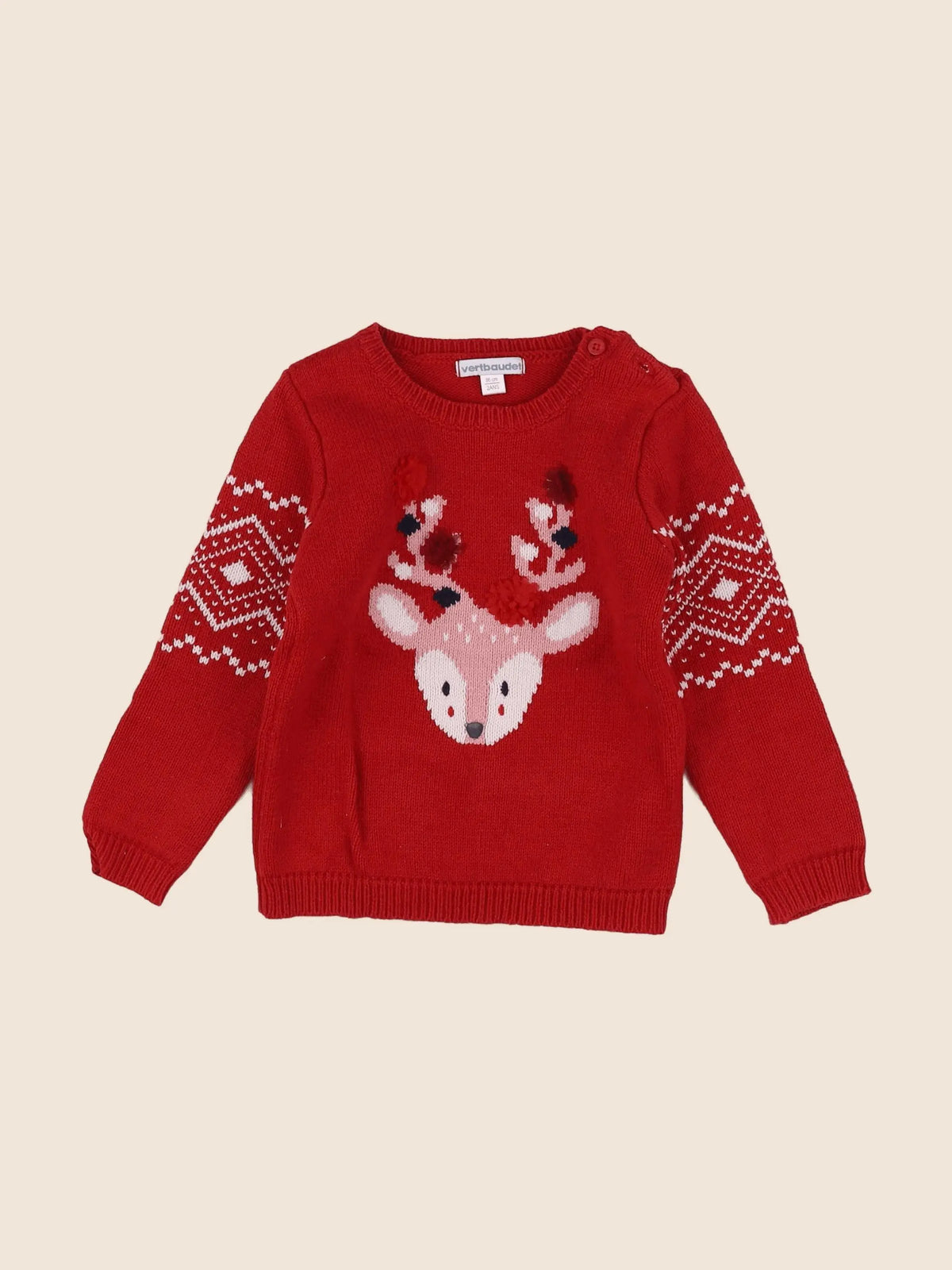 Vertbaudet - pull rouge - 6 mois