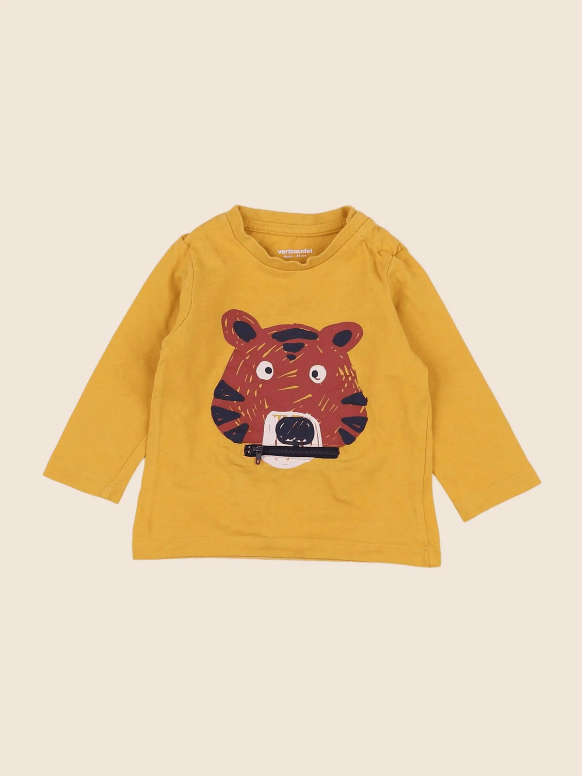 Vertbaudet - tee-shirt jaune - 6 mois