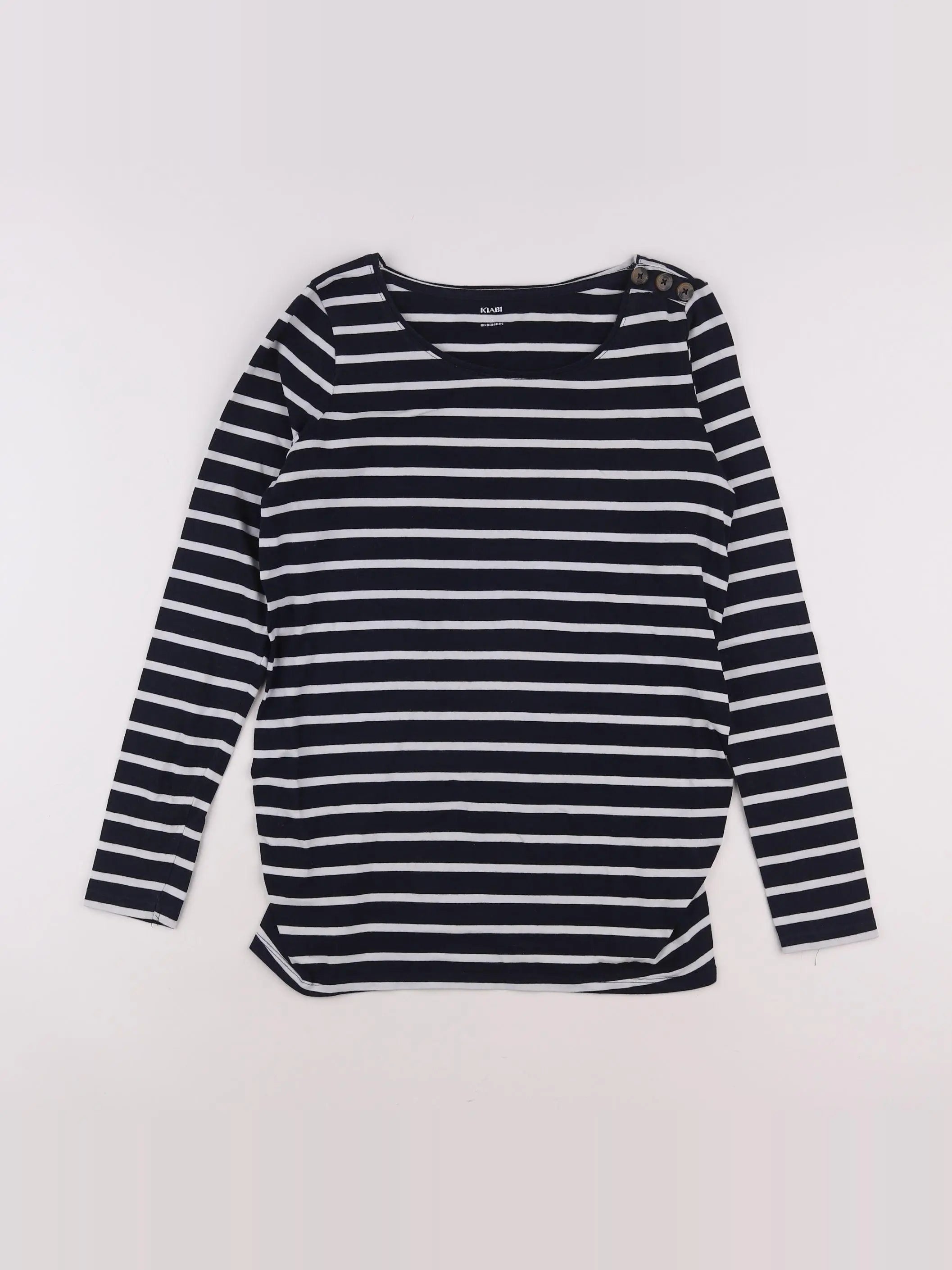 Kiabi - tee-shirt grossesse blanc, bleu - 34 à 36