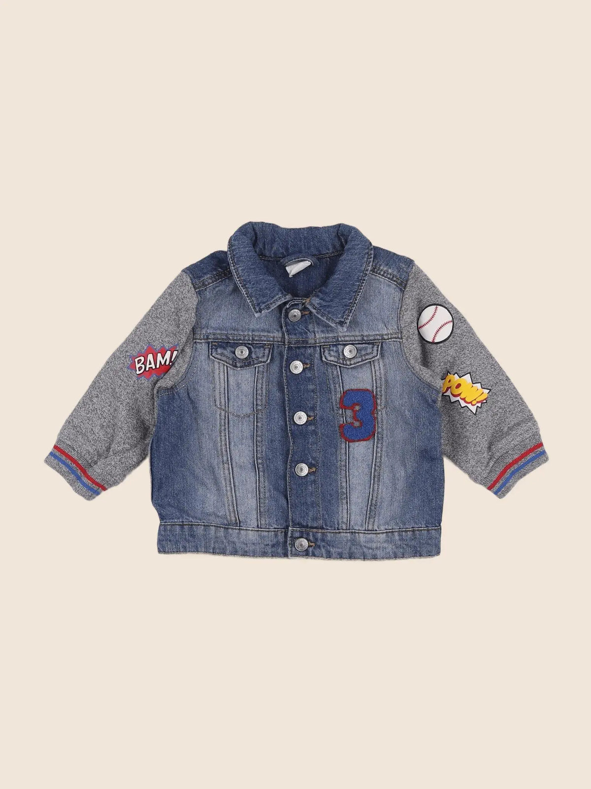 H&M - veste bleu - 6/9 mois