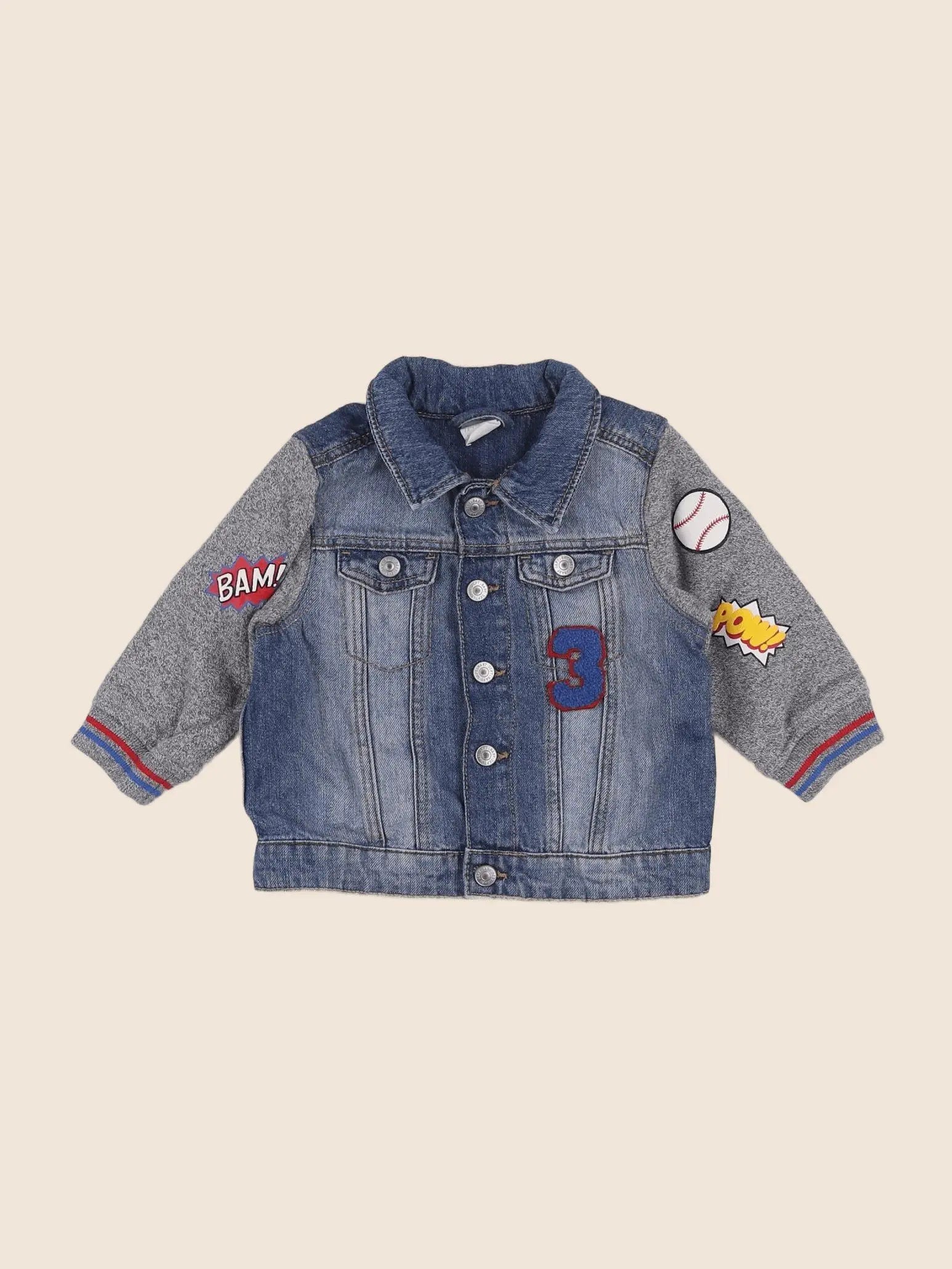 H&M - veste bleu - 6/9 mois