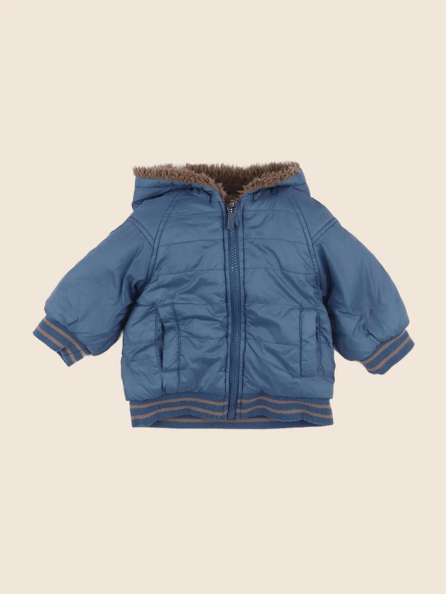 Vertbaudet - doudoune bleu - 9 mois