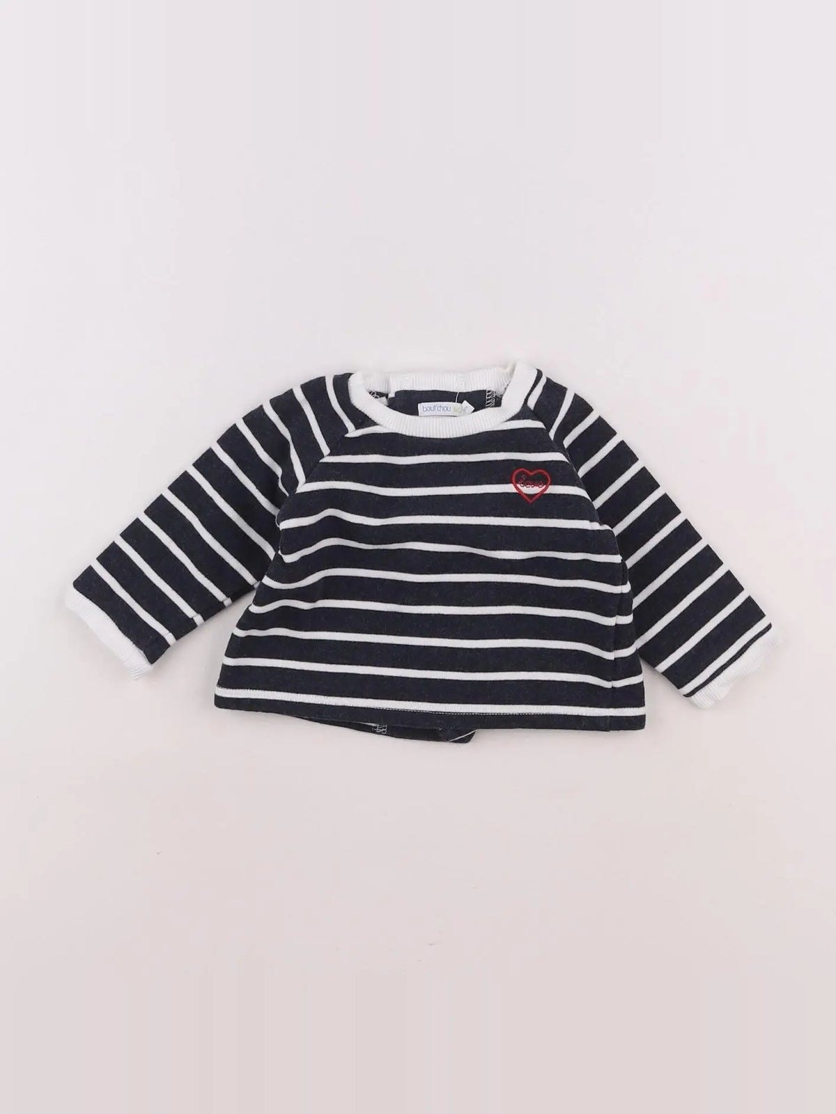 Boutchou - sweat bleu, blanc - 6 mois