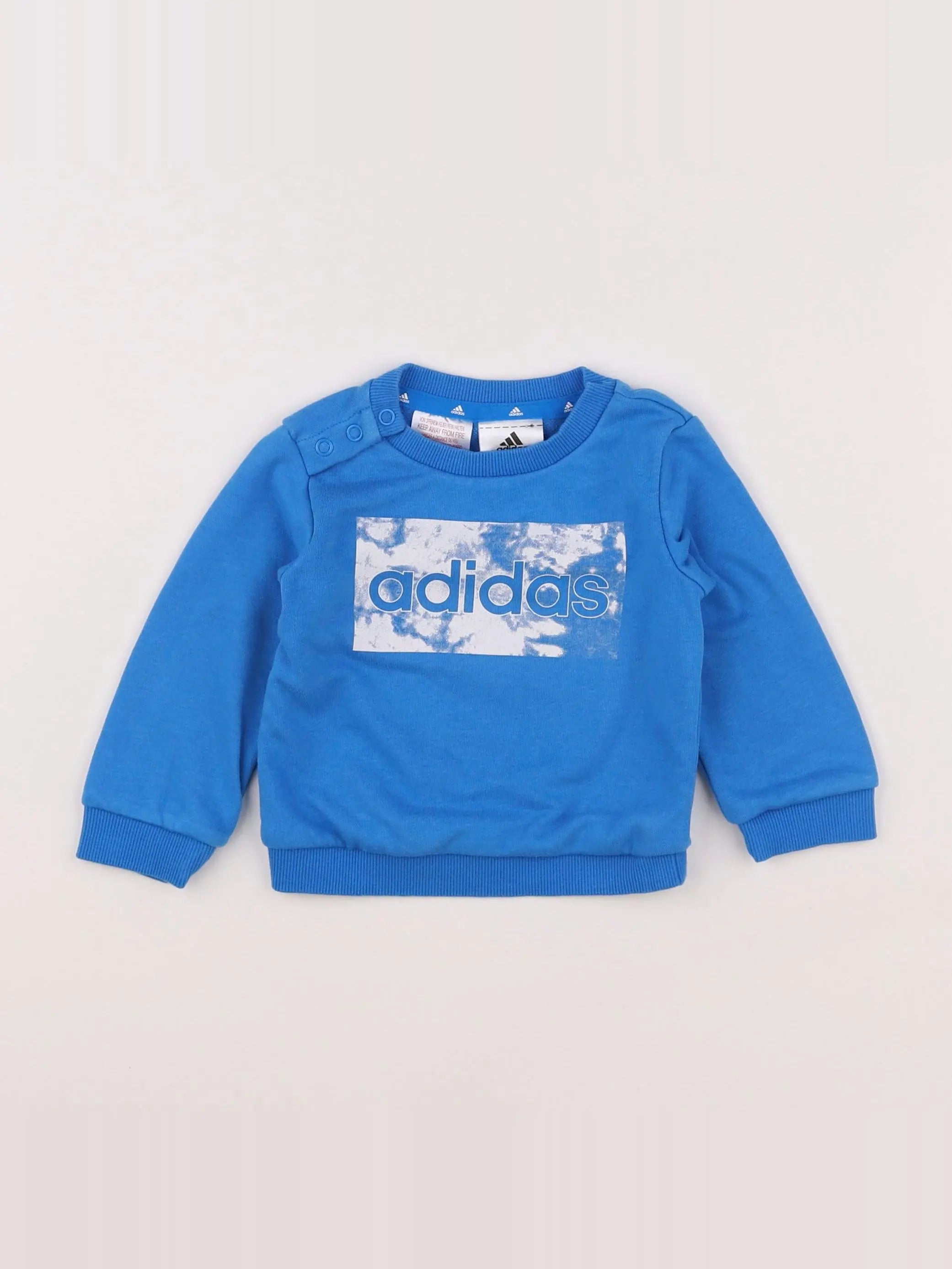 Adidas - sweat bleu - 3/6 mois