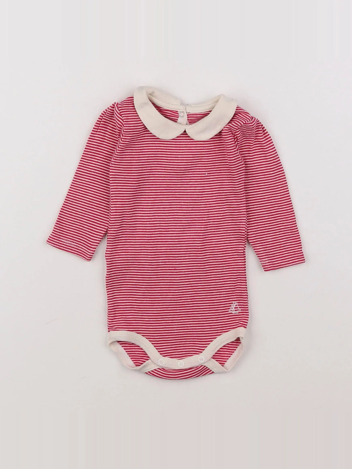 Petit Bateau - body à col rose - 3 mois