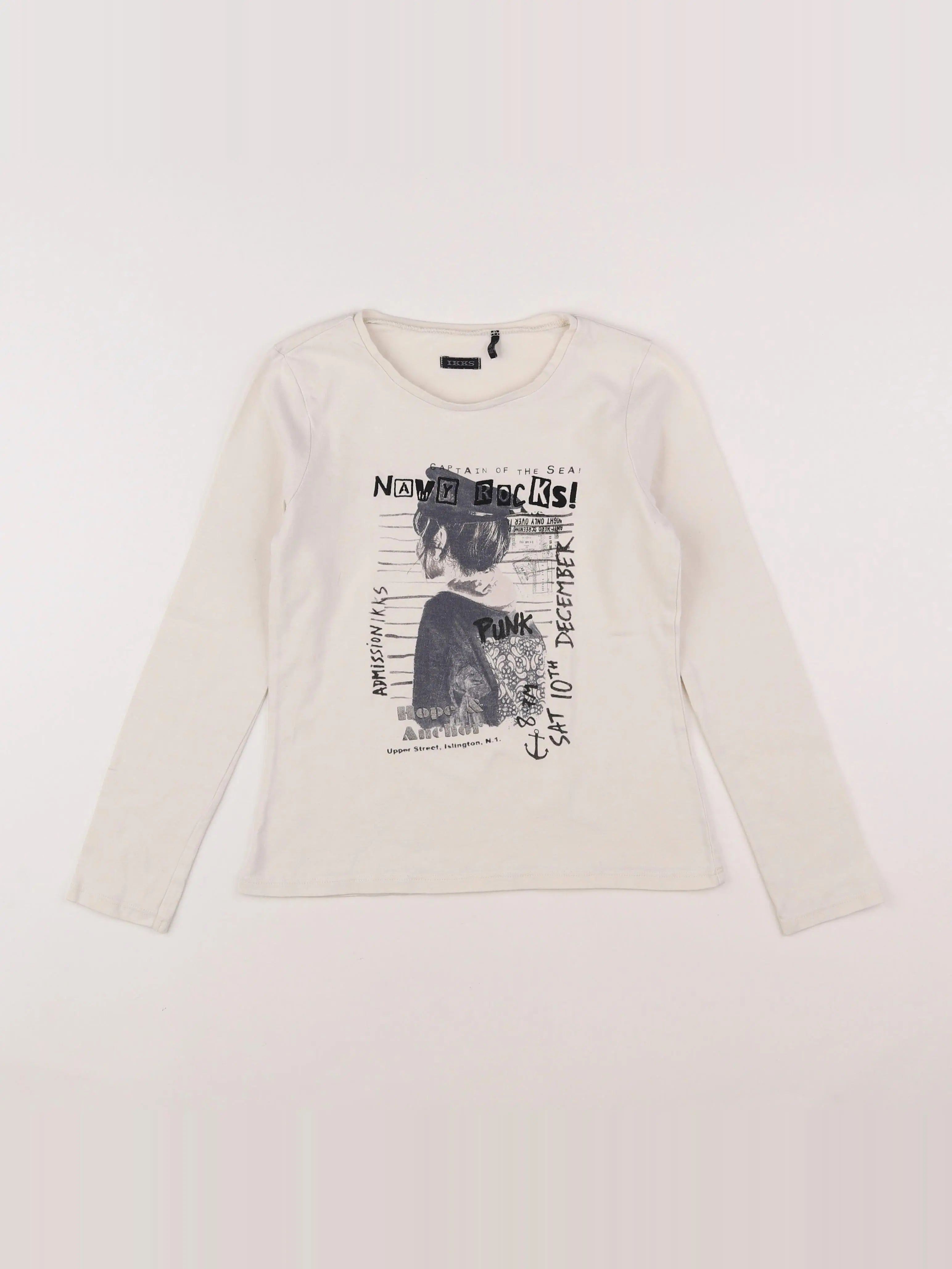 IKKS - tee-shirt blanc - 10 ans