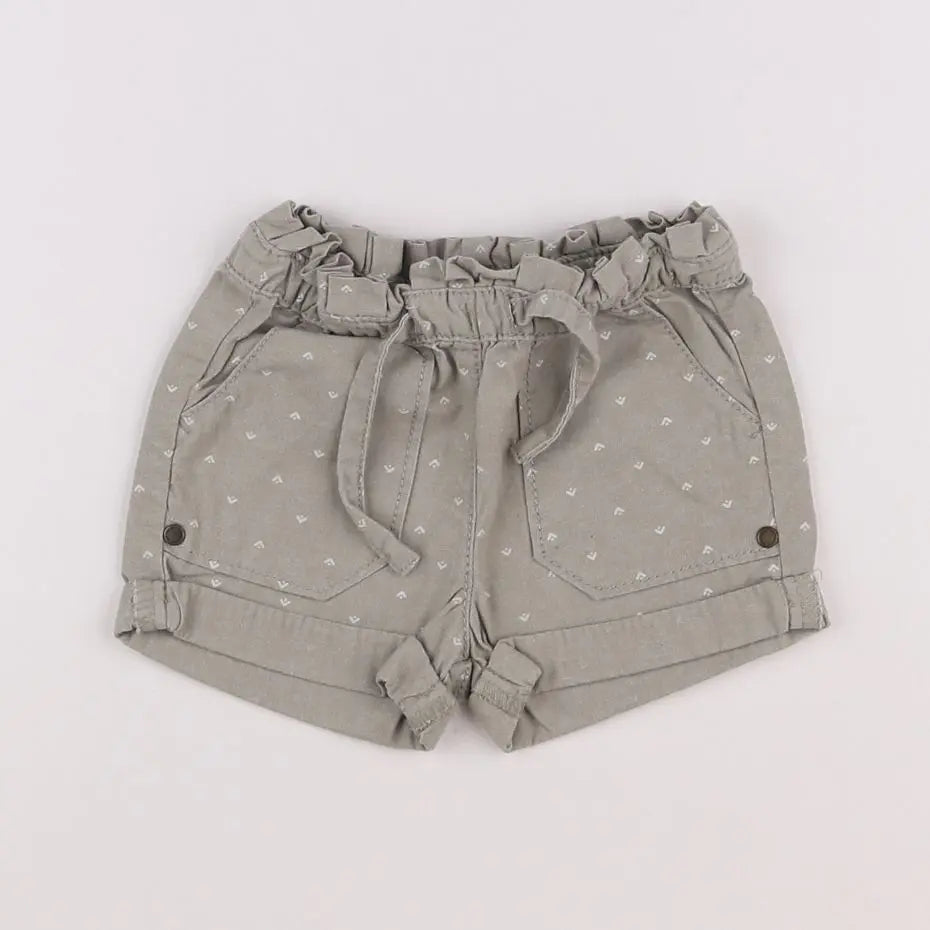 Vertbaudet - short vert - 9 mois