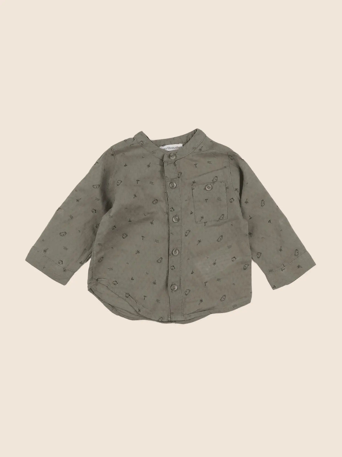 Vertbaudet - chemise vert - 9 mois