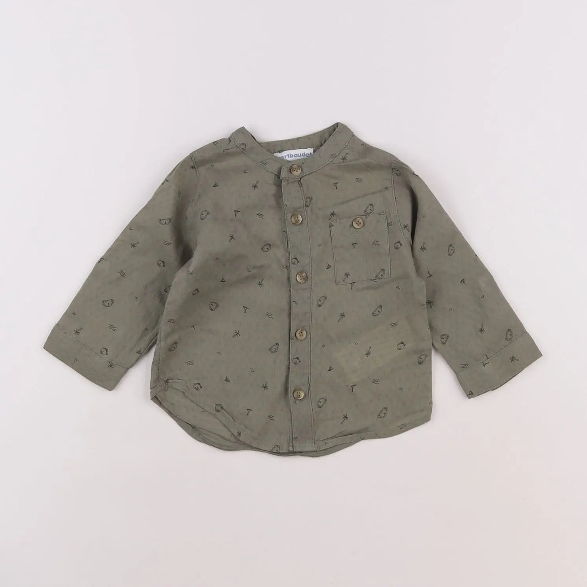 Vertbaudet - chemise vert - 9 mois