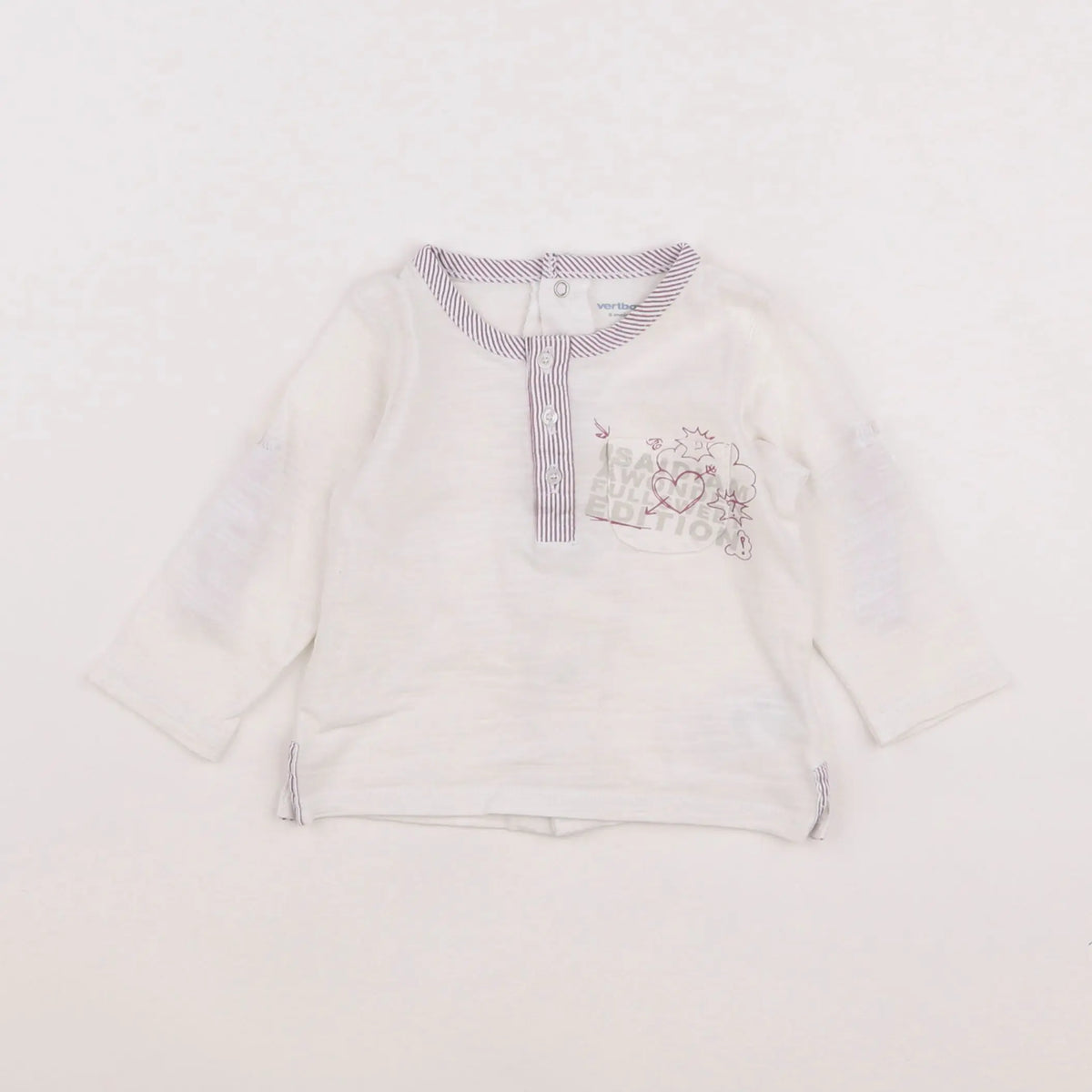 Vertbaudet - tee-shirt blanc - 6 mois