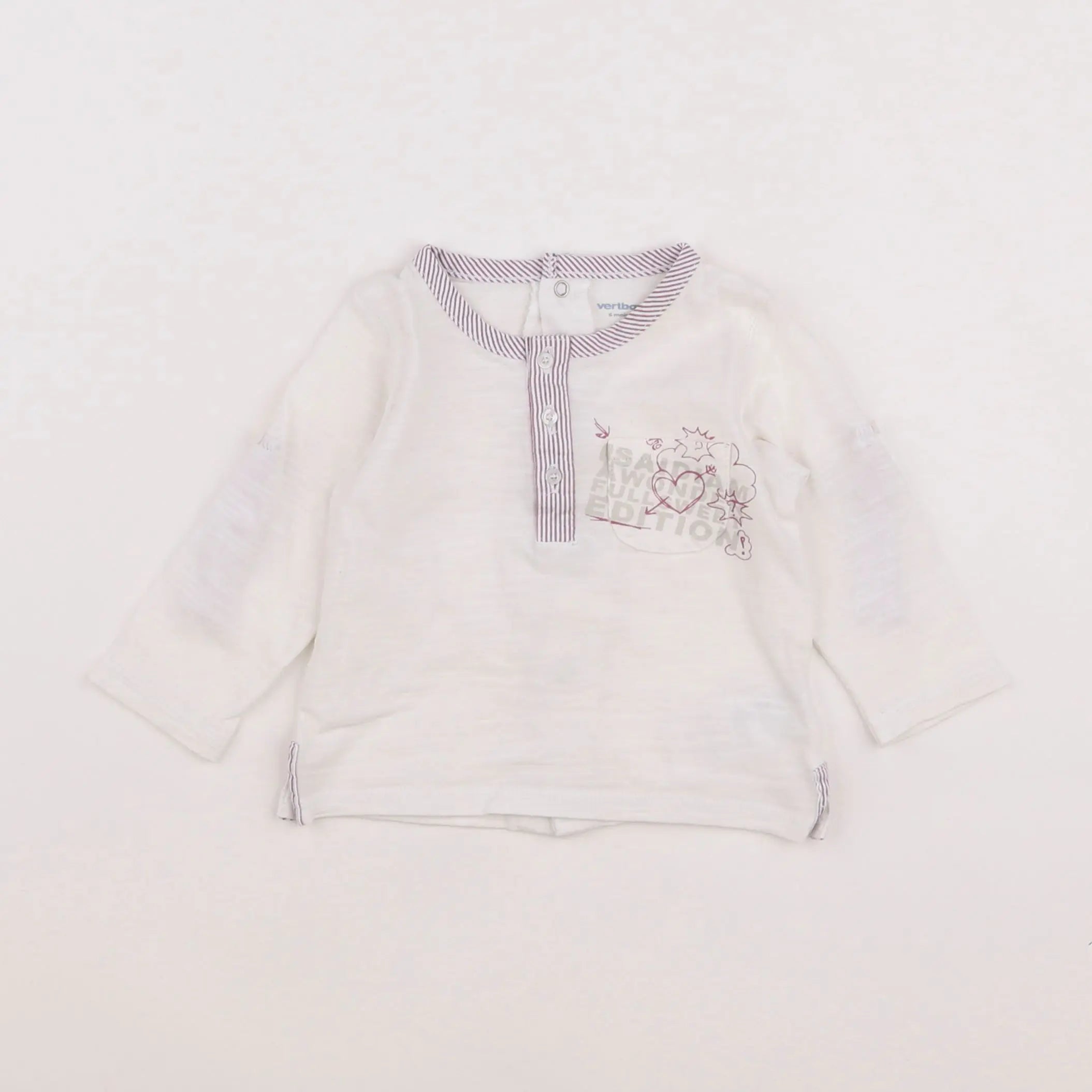Vertbaudet - tee-shirt blanc - 6 mois