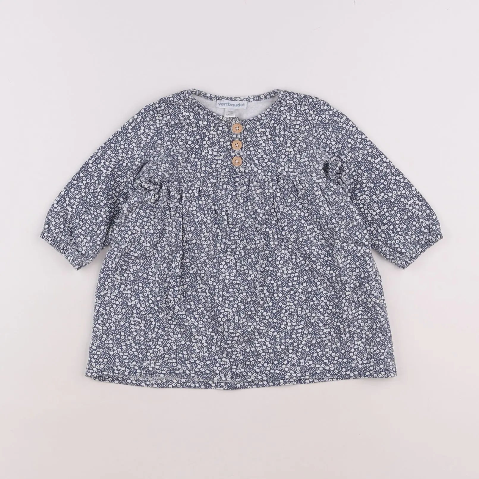 Vertbaudet - robe blanc, bleu - 12 mois
