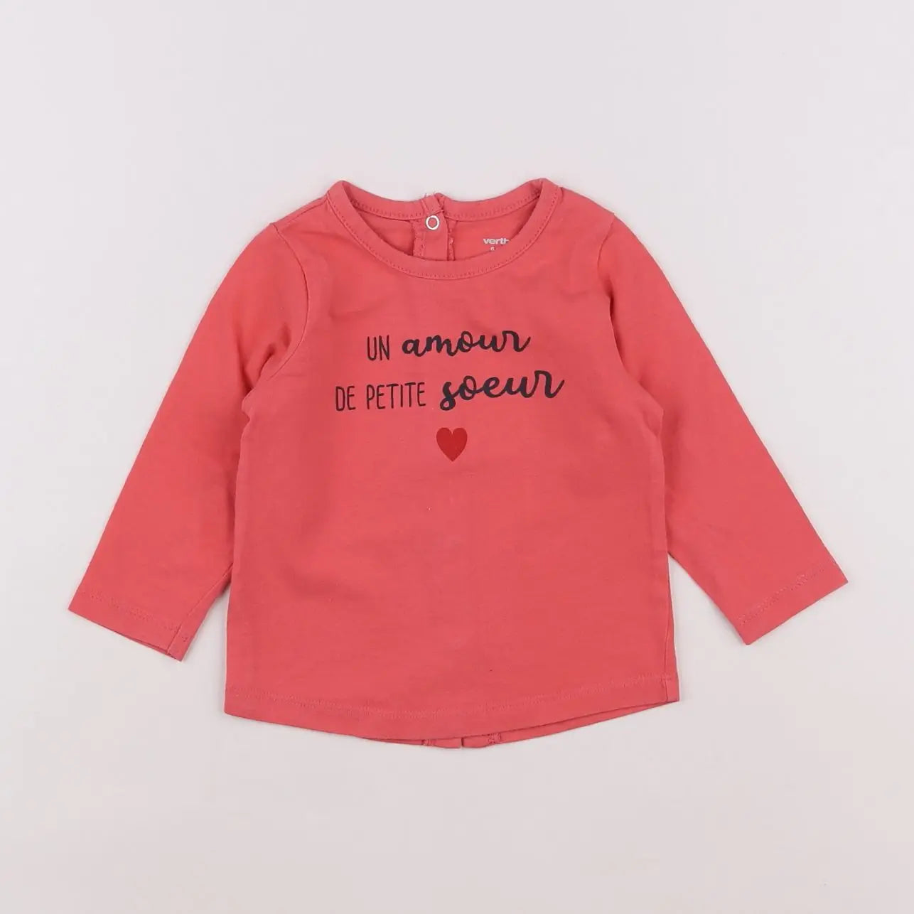Vertbaudet - tee-shirt rose - 6 mois