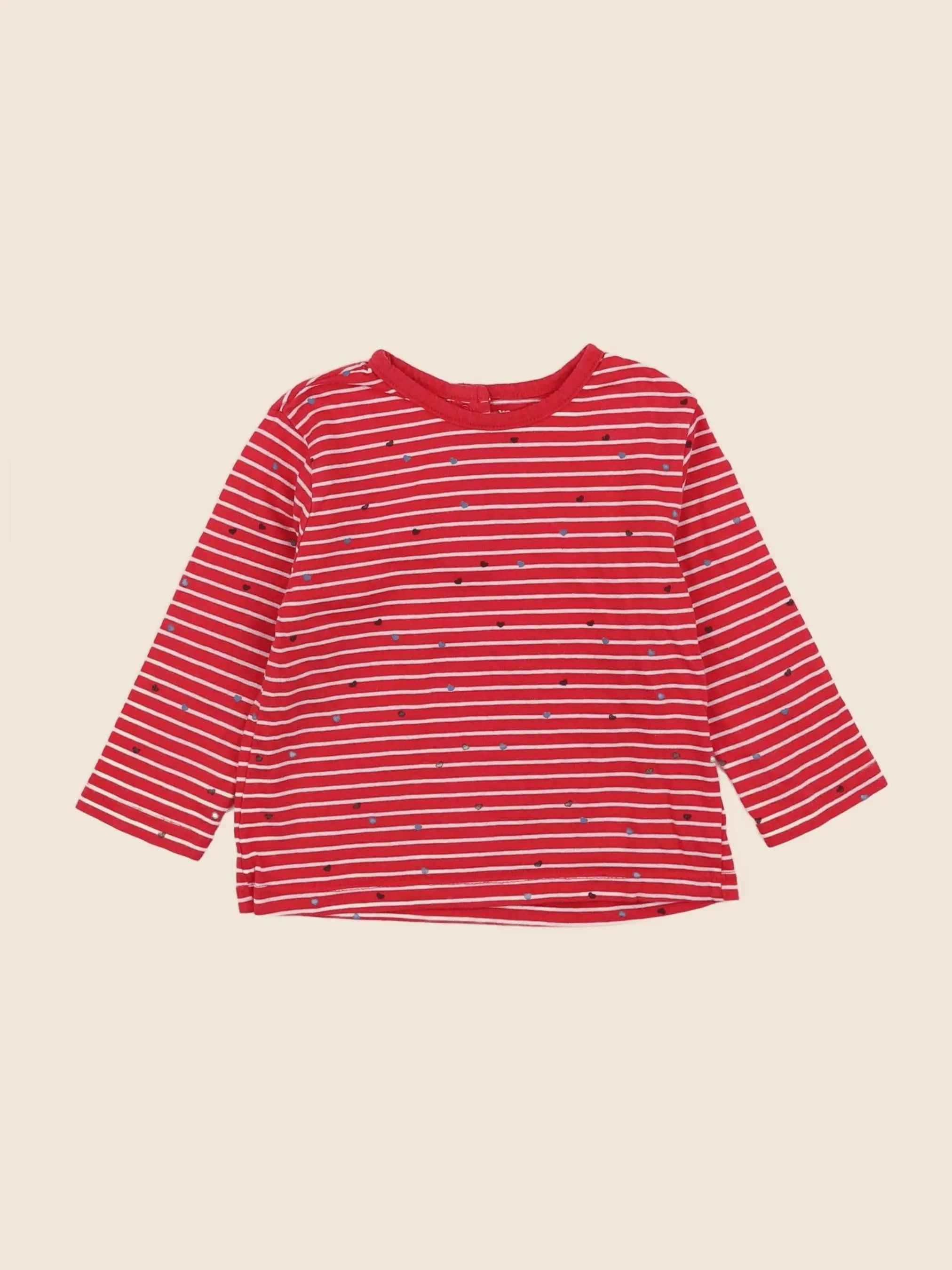 Vertbaudet - tee-shirt rouge - 12 mois