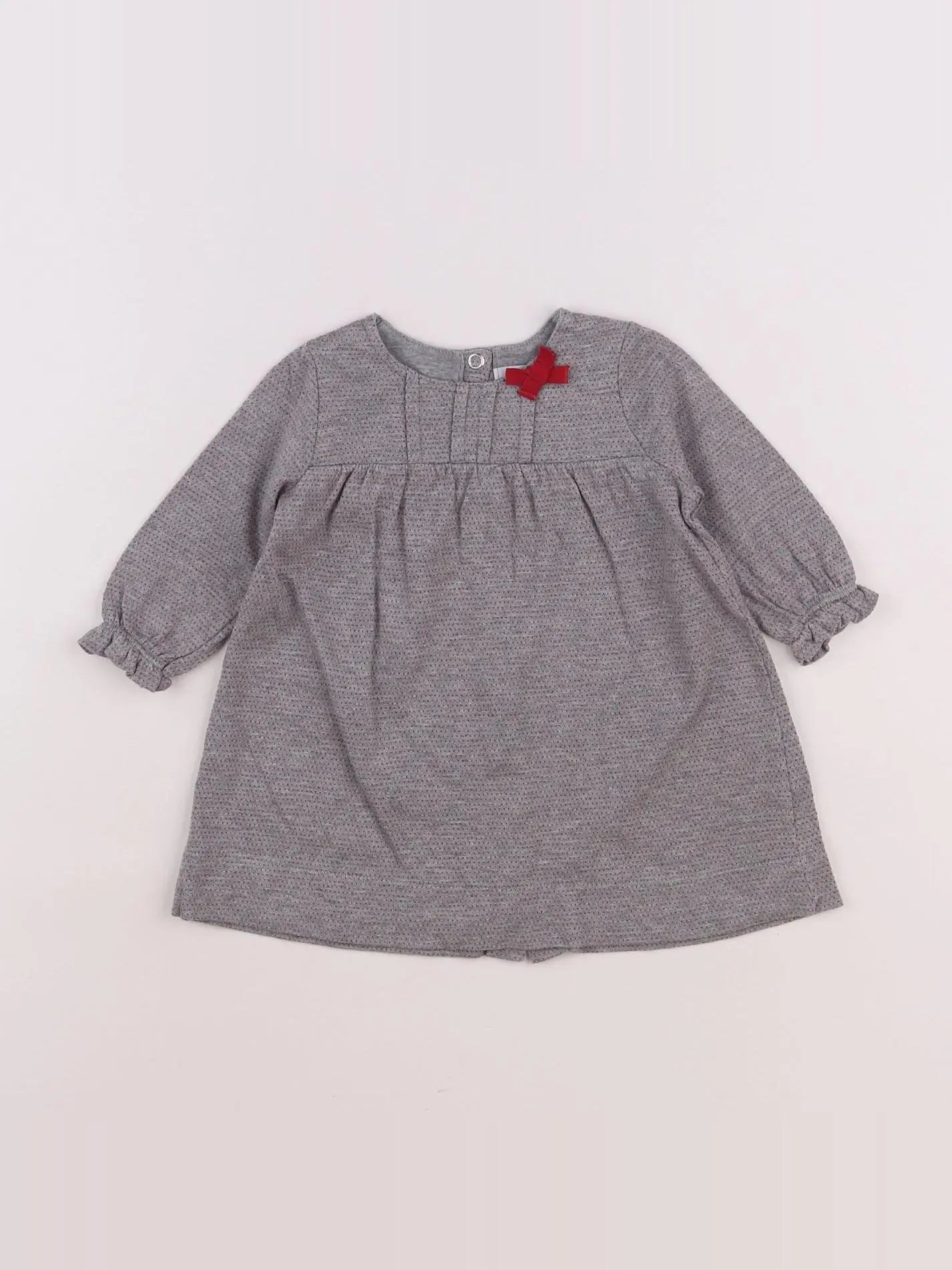Petit Bateau - robe gris - 6 mois