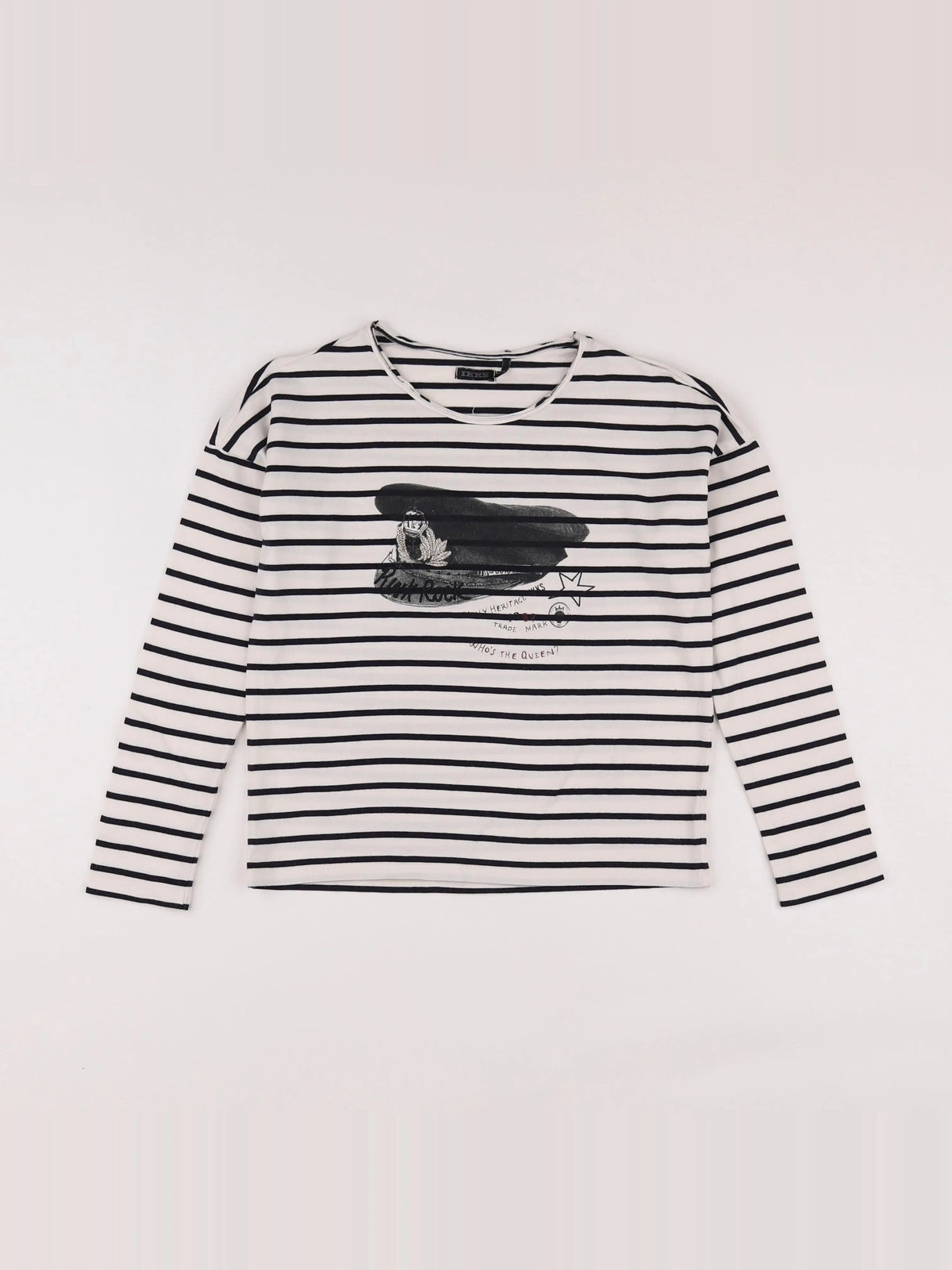 IKKS - tee-shirt bleu, blanc - 8 ans