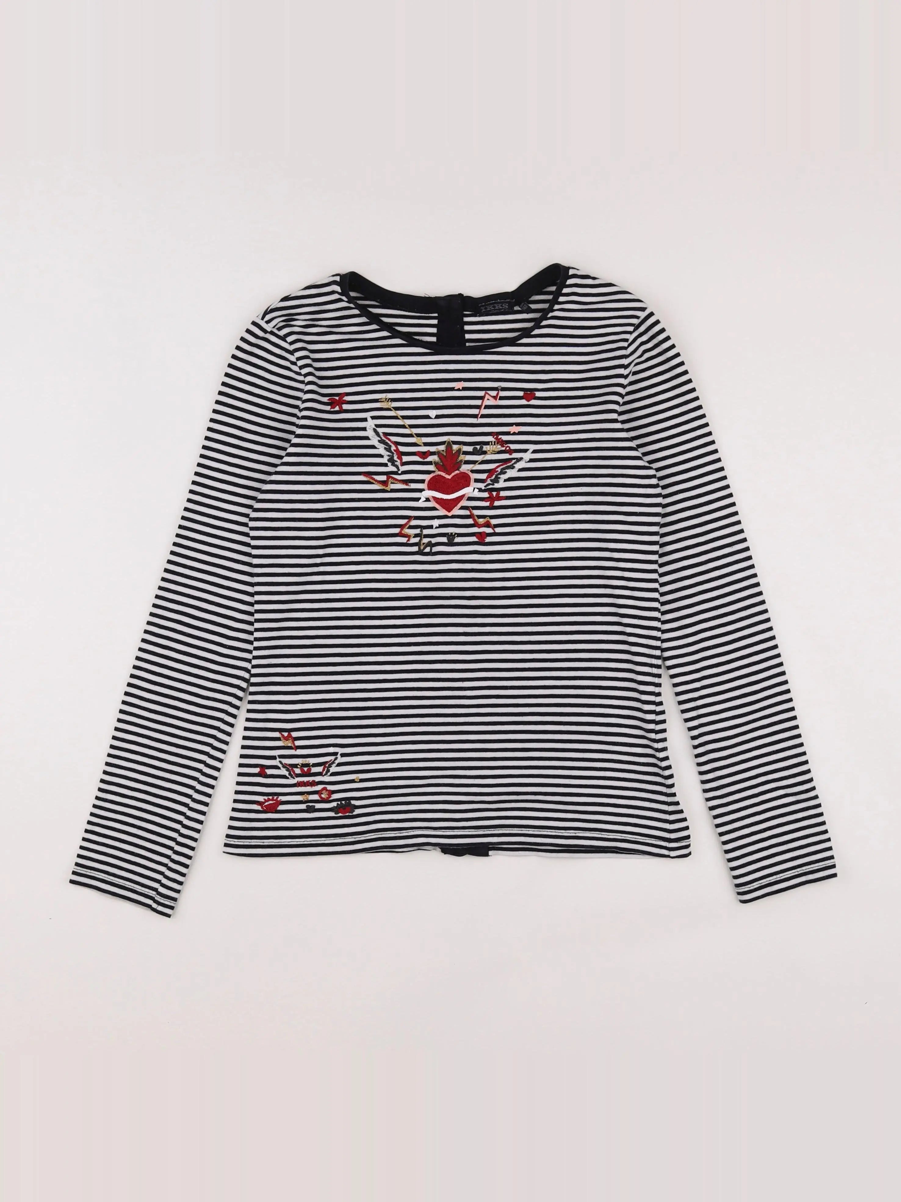 IKKS - tee-shirt beige, noir - 10 ans