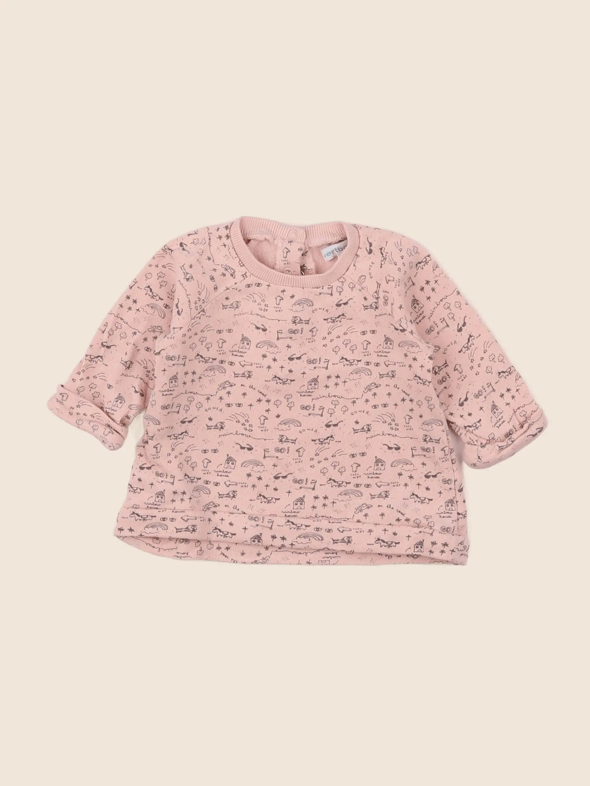 Vertbaudet - sweat rose, gris - 3 mois