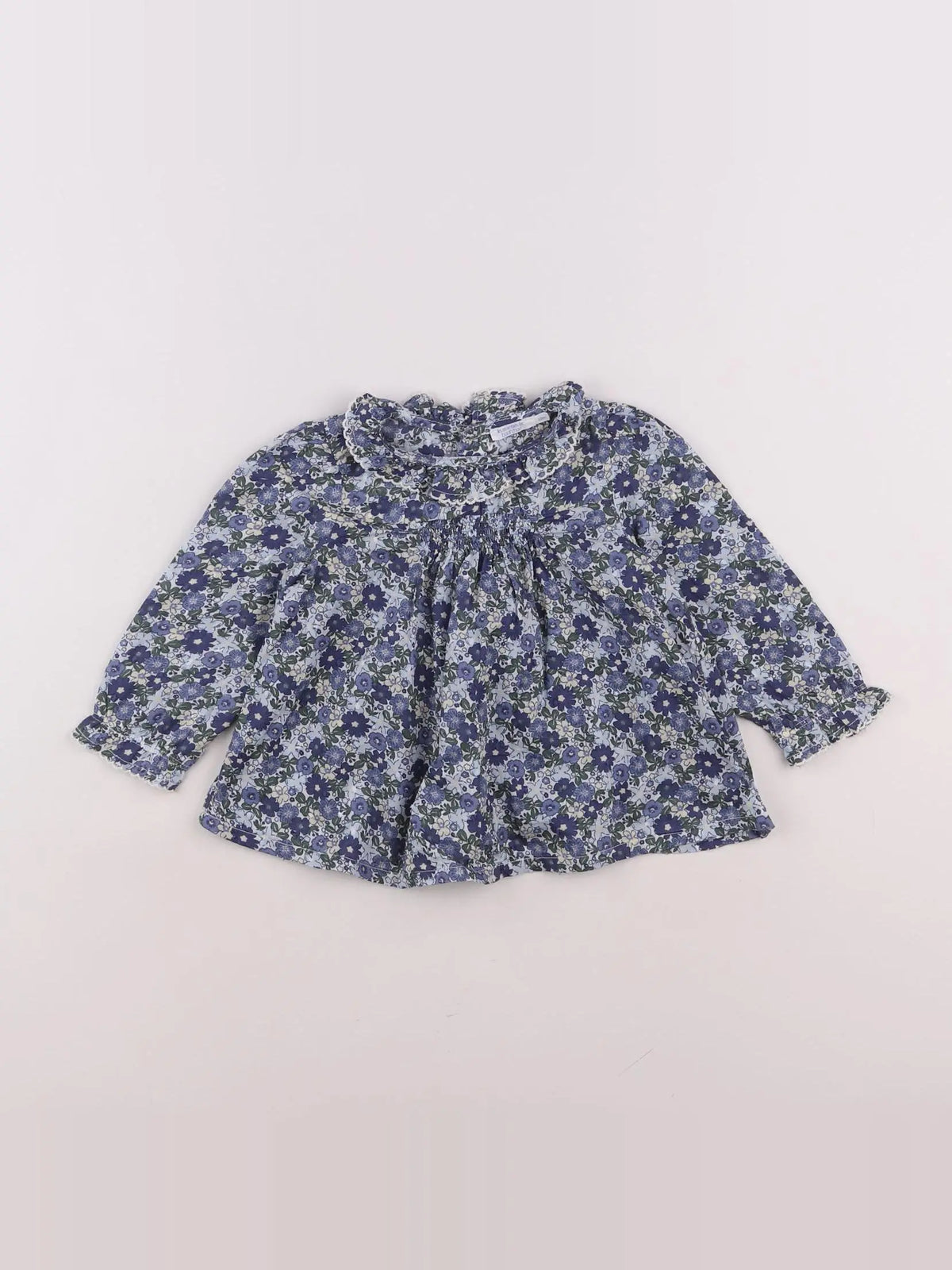 Boutchou - blouse bleu - 12 mois