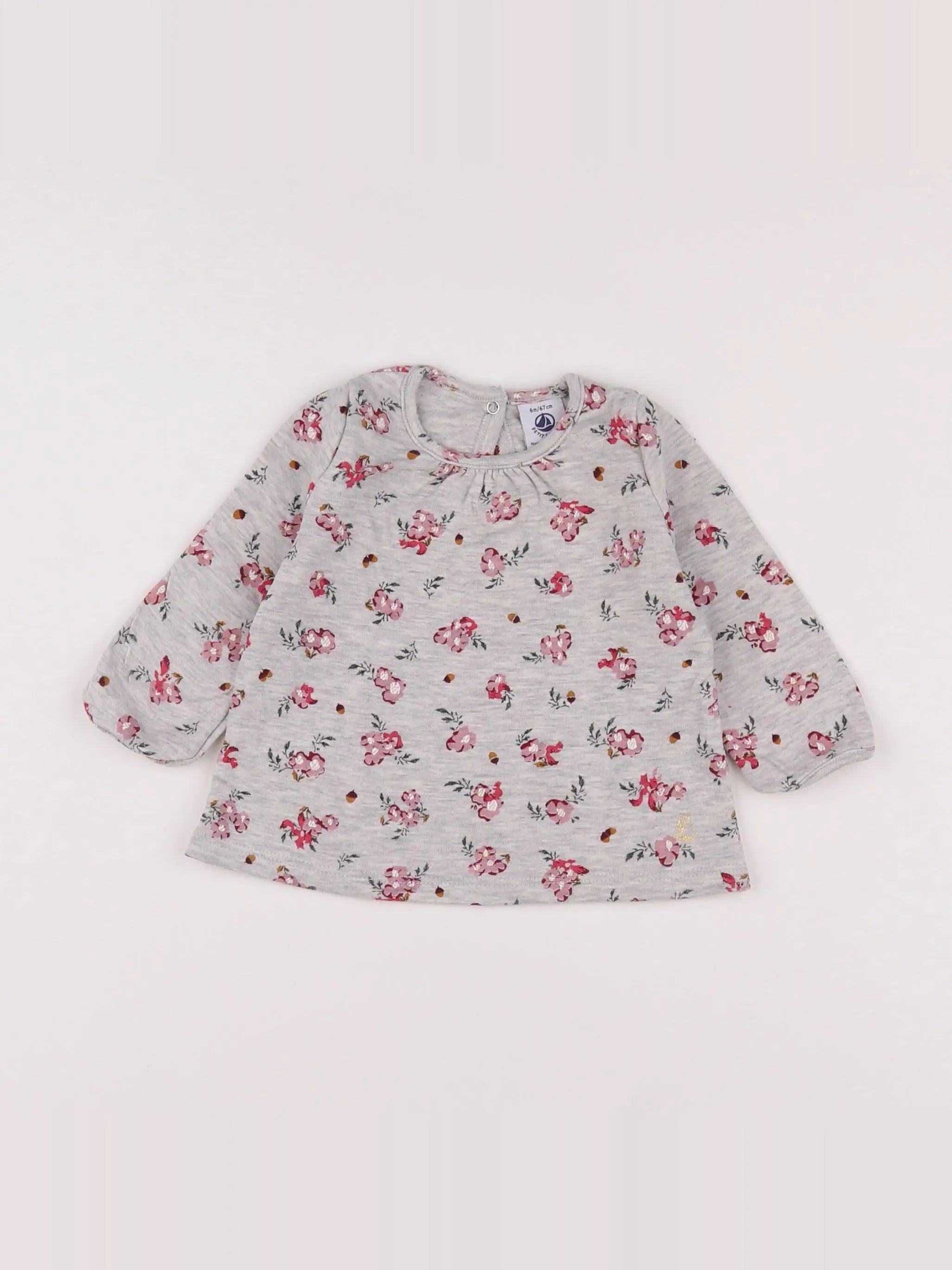 Petit Bateau - tee-shirt gris - 6 mois