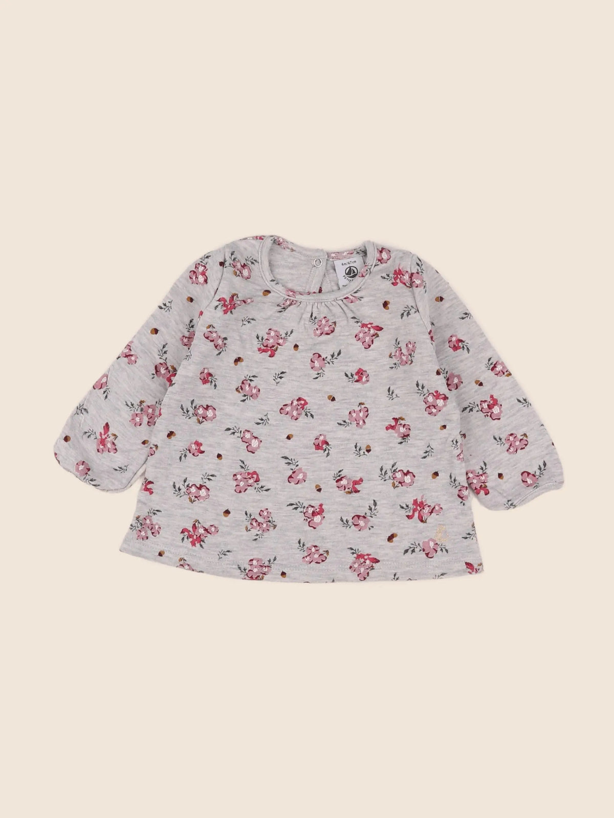 Petit Bateau - tee-shirt gris - 6 mois