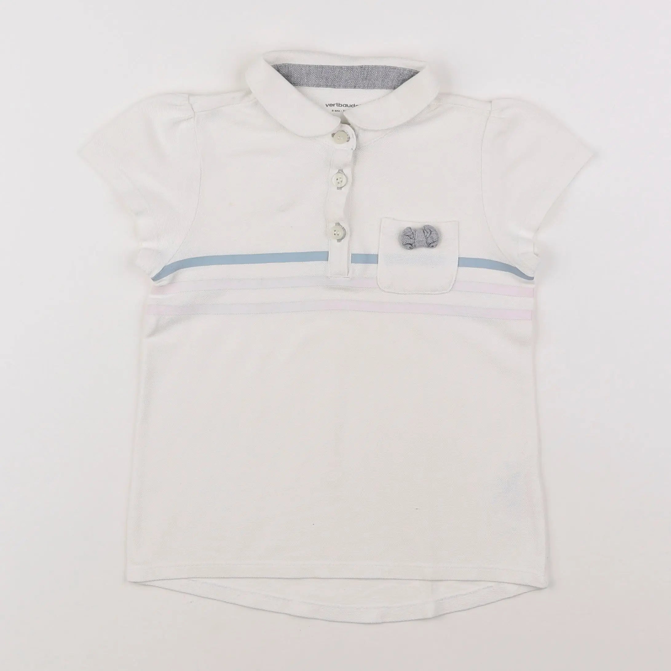 Vertbaudet - polo blanc - 6 ans