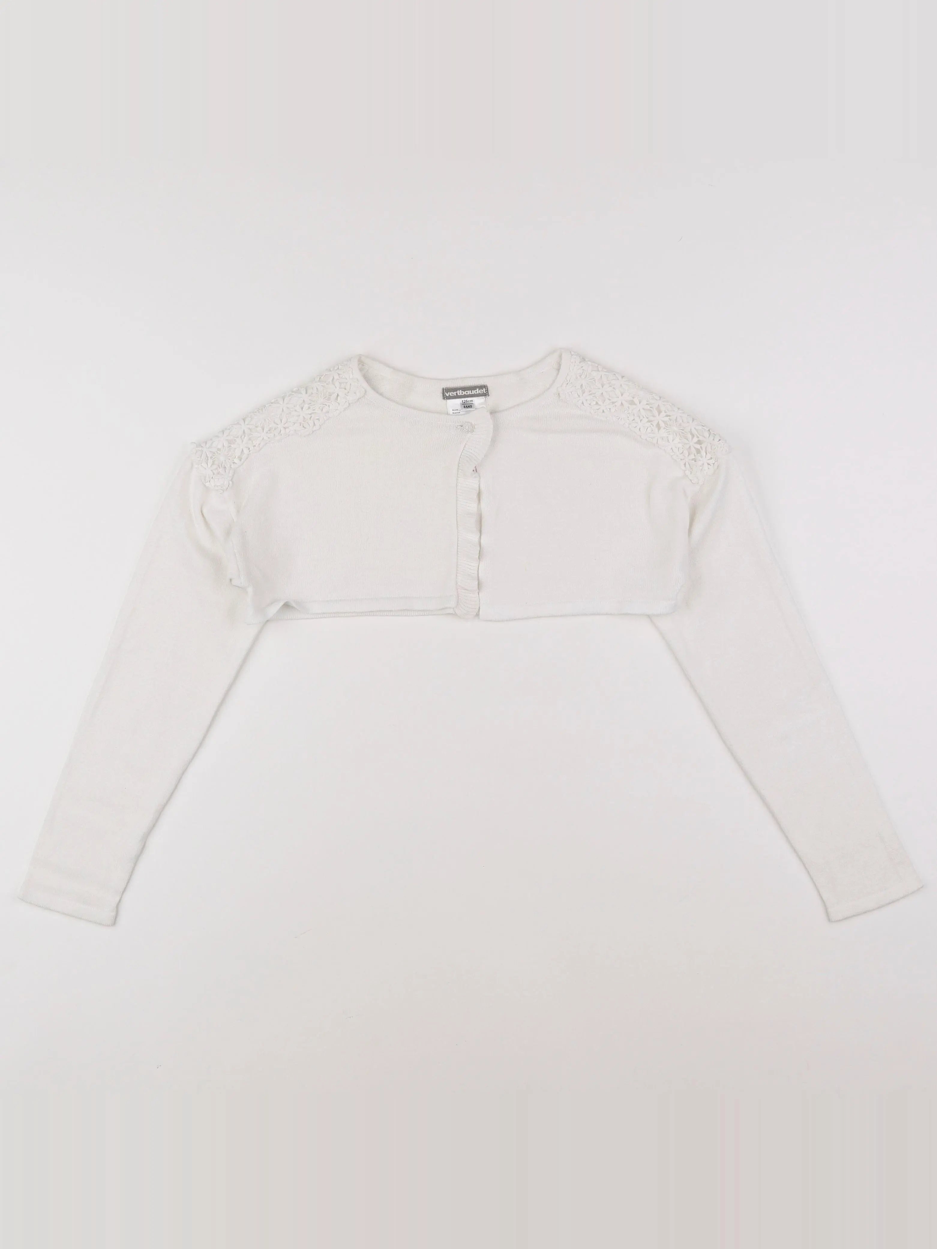 Vertbaudet - gilet blanc - 8 ans