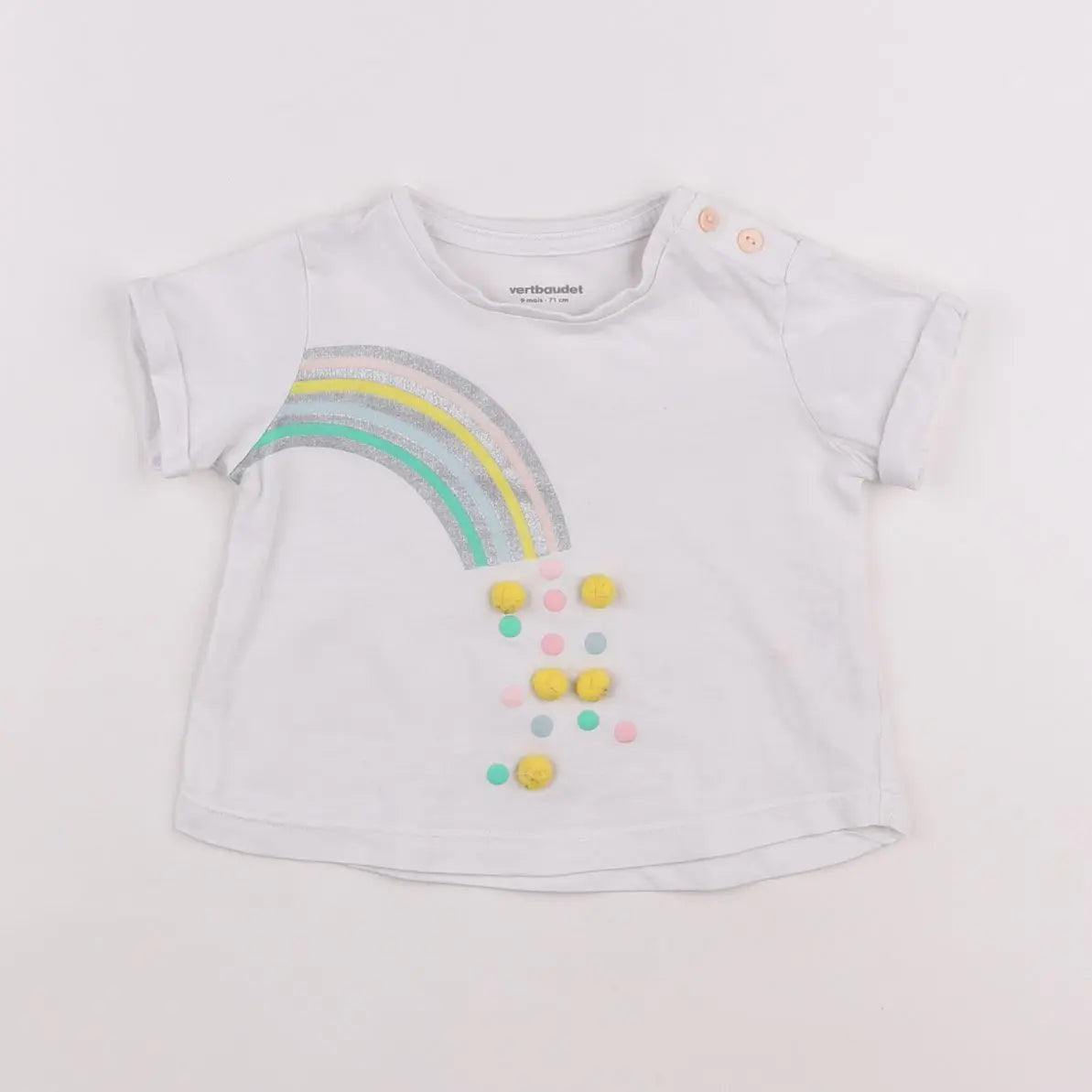 Vertbaudet - tee-shirt blanc - 9 mois