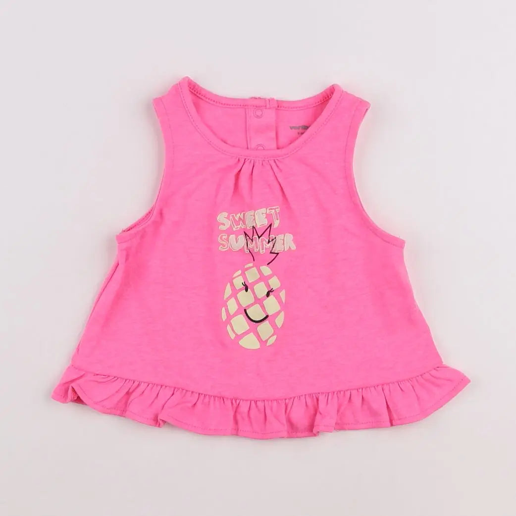 Vertbaudet - débardeur rose - 9 mois