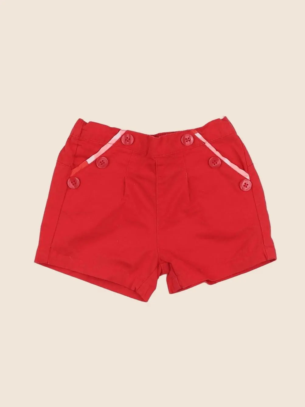 Vertbaudet - short rouge - 12 mois