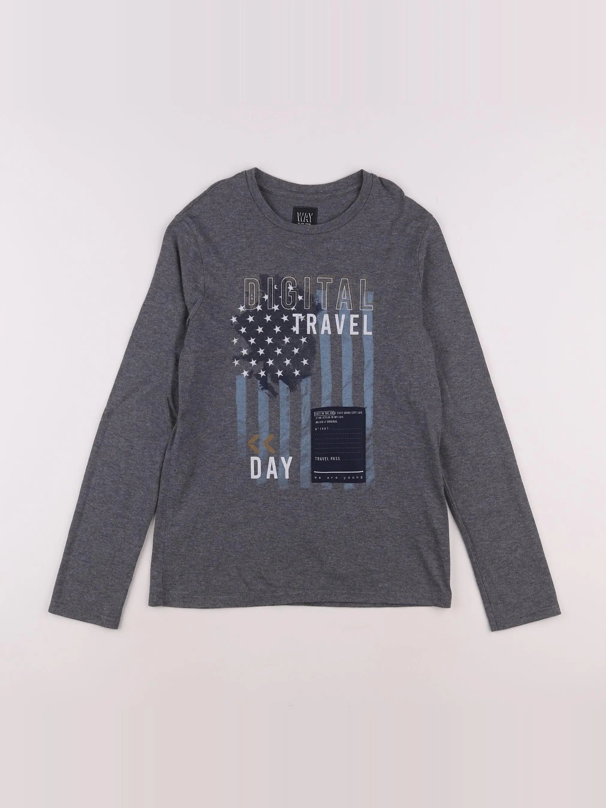 IKKS - tee-shirt gris - 10 ans