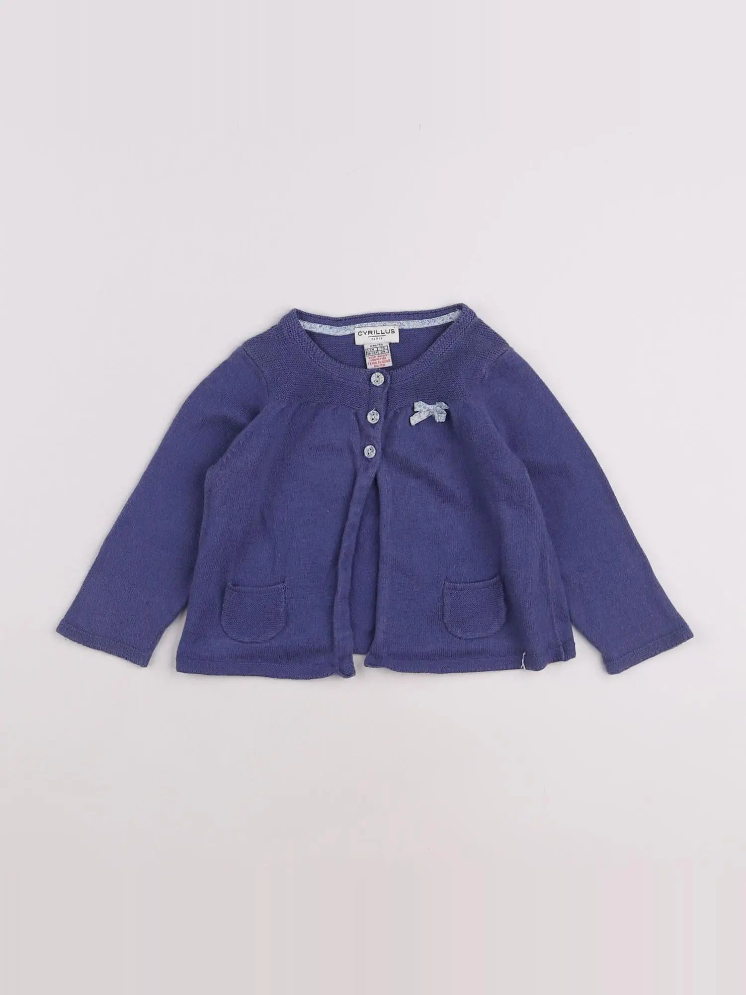 Cyrillus - gilet bleu - 12 mois