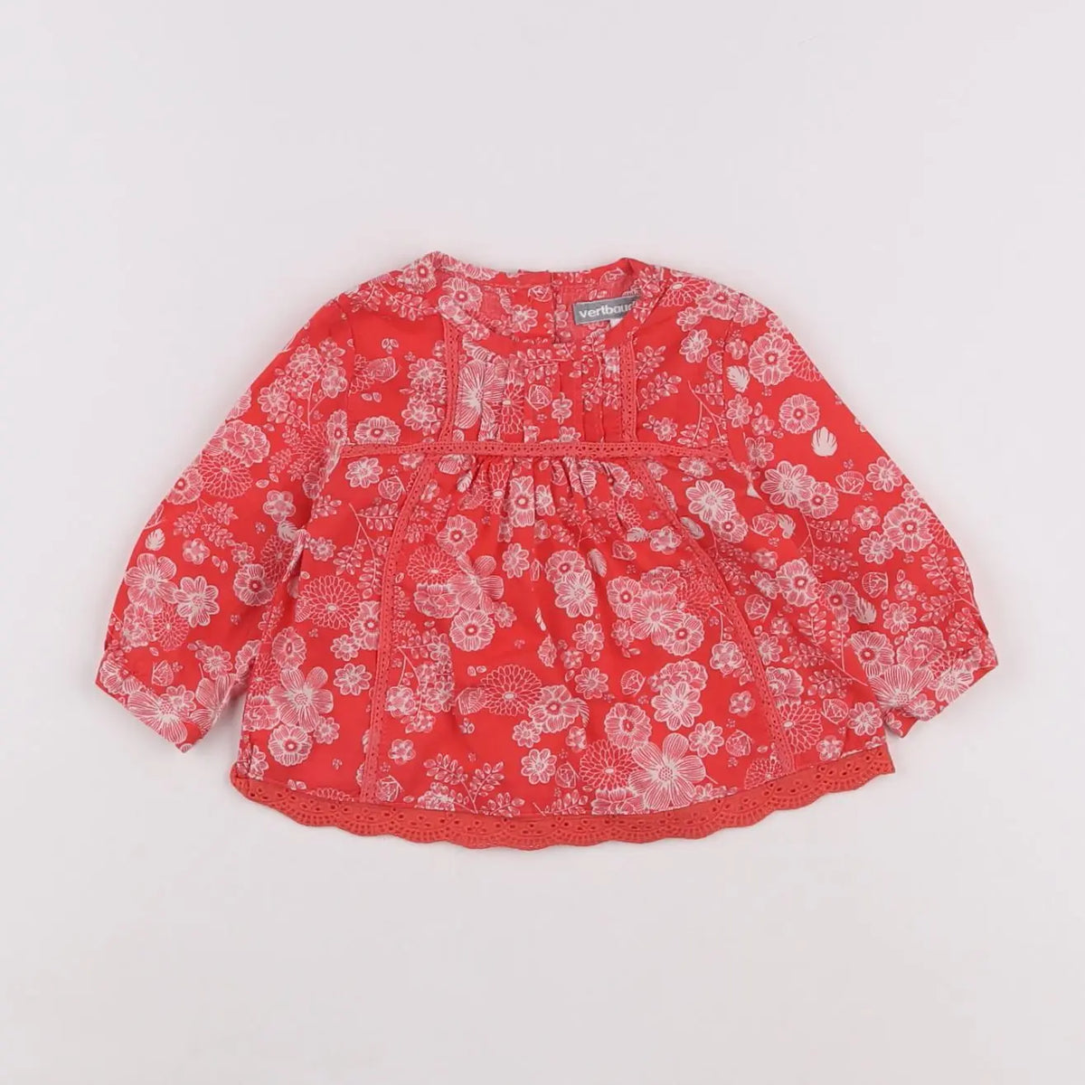 Vertbaudet - blouse rouge - 3 mois