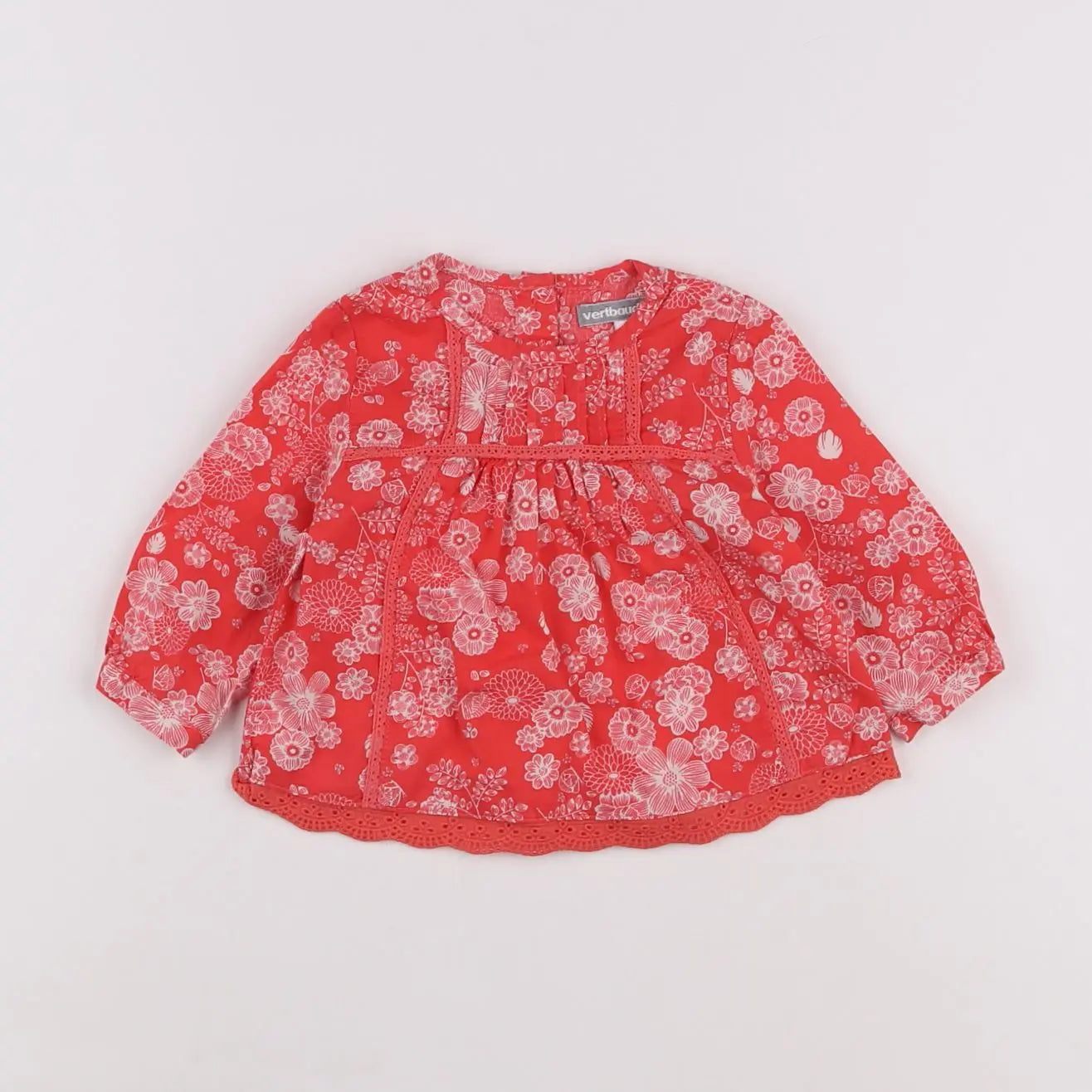 Vertbaudet - blouse rouge - 3 mois