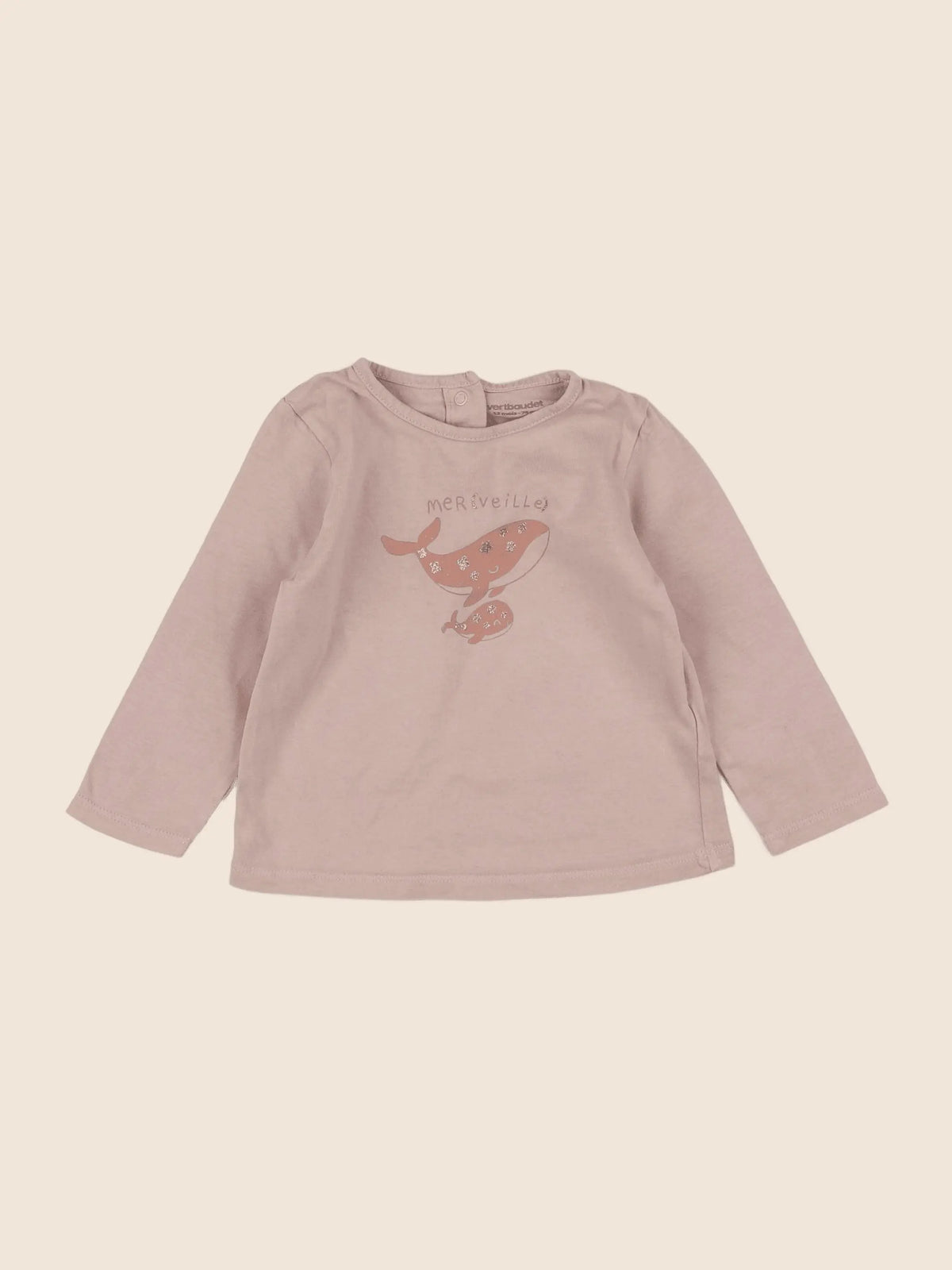 Vertbaudet - tee-shirt rose - 12 mois